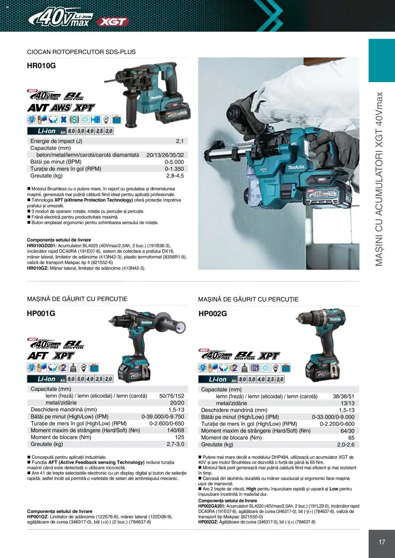 Noul catalog Makita – valabil de la 08.01.2025 | Pagină: 17 | Produse: Mașină de găurit, Curea, Carcasă, Mâner