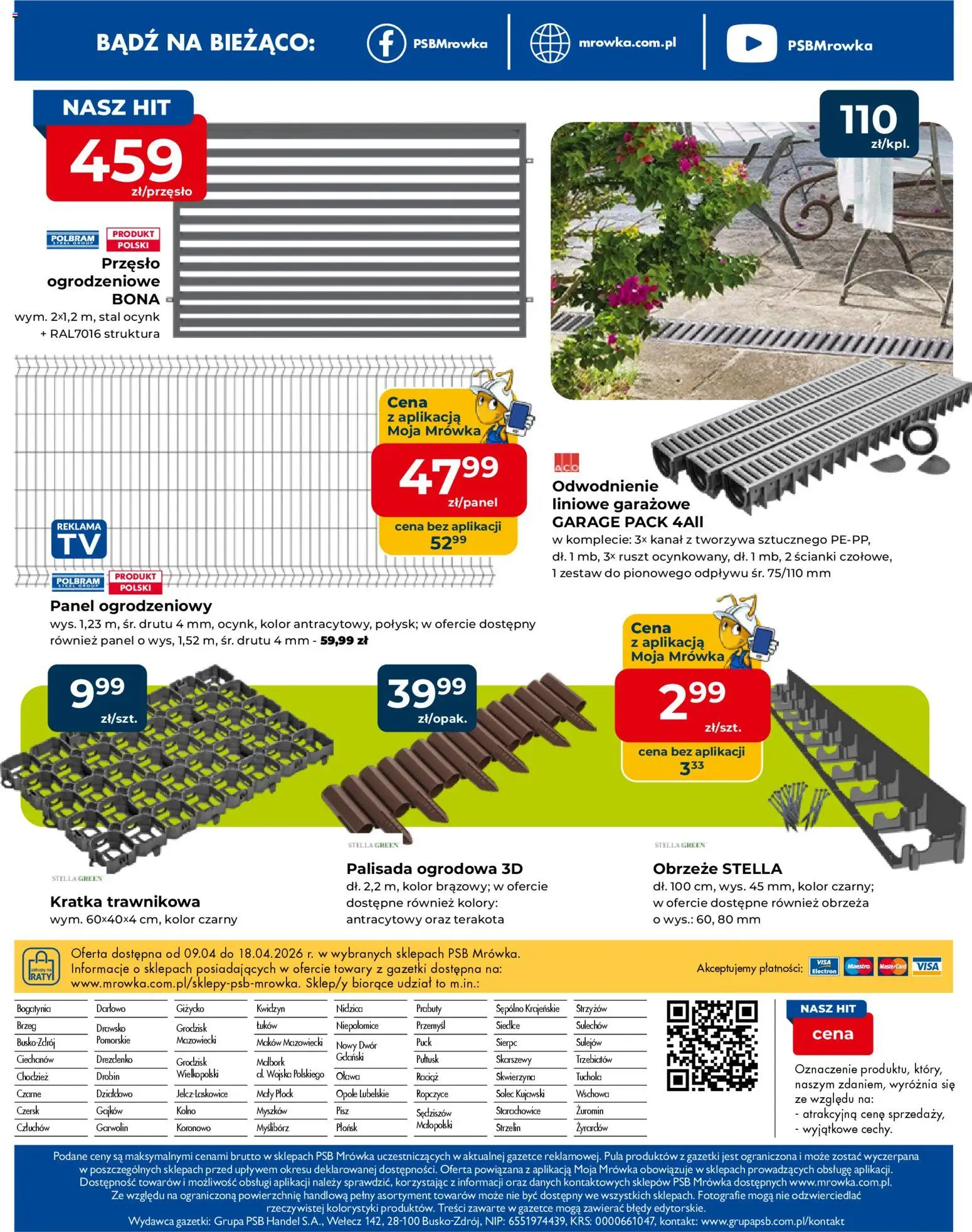 Mrówka gazetka - Malbork od 09.04.2026 | Strona: 12 | Produkty: Palisada ogrodowa, Ruszt