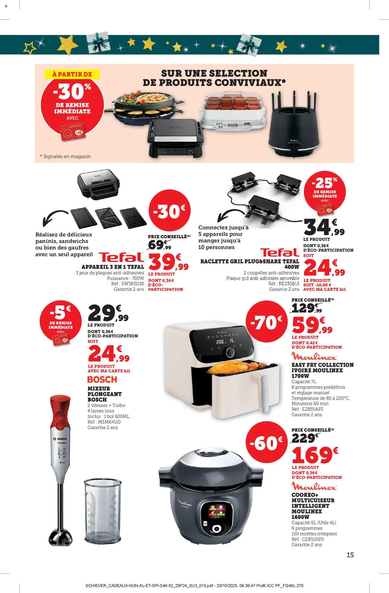 {H1} | Page: 15 | Produits: Mixeur, Bol, Gril, Multicuiseur