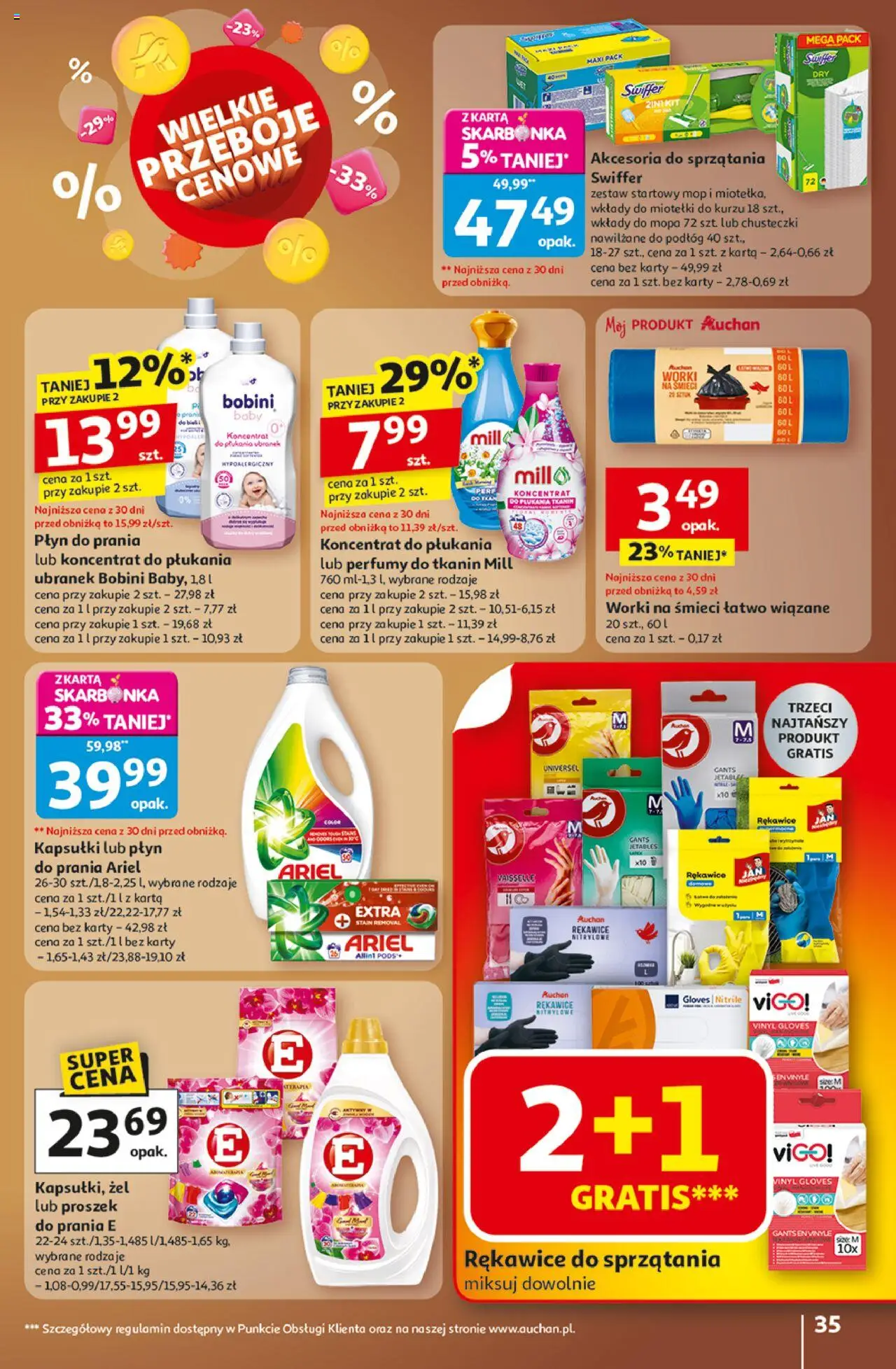 Auchan Gazetka - Wielkie przeboje cenowe Hipermarket od 23.10.2025 | Strona: 35 | Produkty: Karta, Ariel, Perfumy