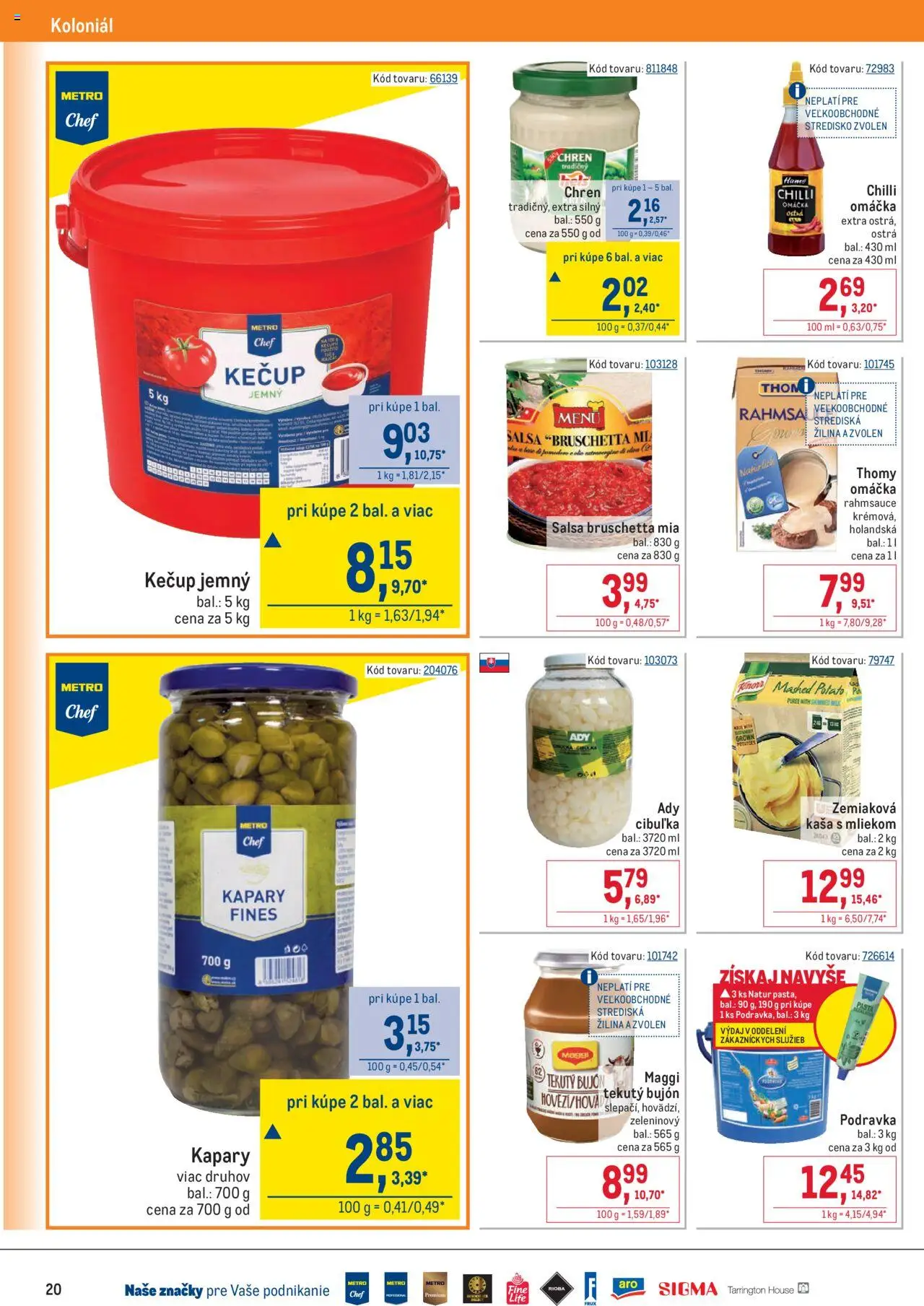 Nové Metro akcie – leták je platný od 10.09.2025 | Strana: 20 | Produkty: Chren, Bujón, Kečup, Omáčka