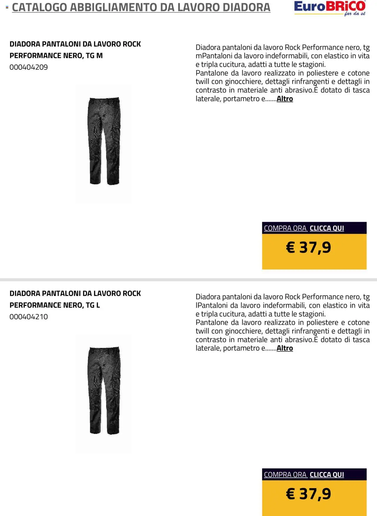 Volantino Eurobrico del 23.07.2025 | Pagina: 54 | Prodotti: Pantaloni