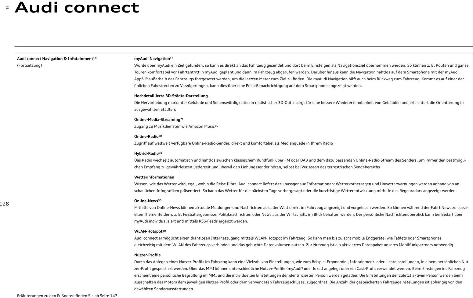 Audi Q8 – gültig ab 28.10.2025 | Seite: 128 | Produkte: Navigation, Smartphone, Radio