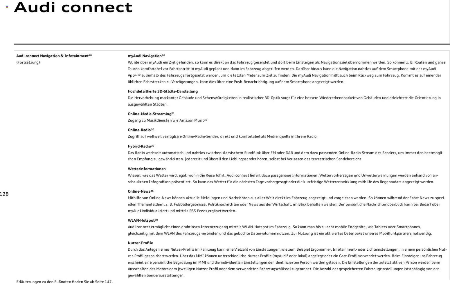 Audi Q8 – gültig ab 06.11.2025 | Seite: 128 | Produkte: Navigation, Smartphone, Radio