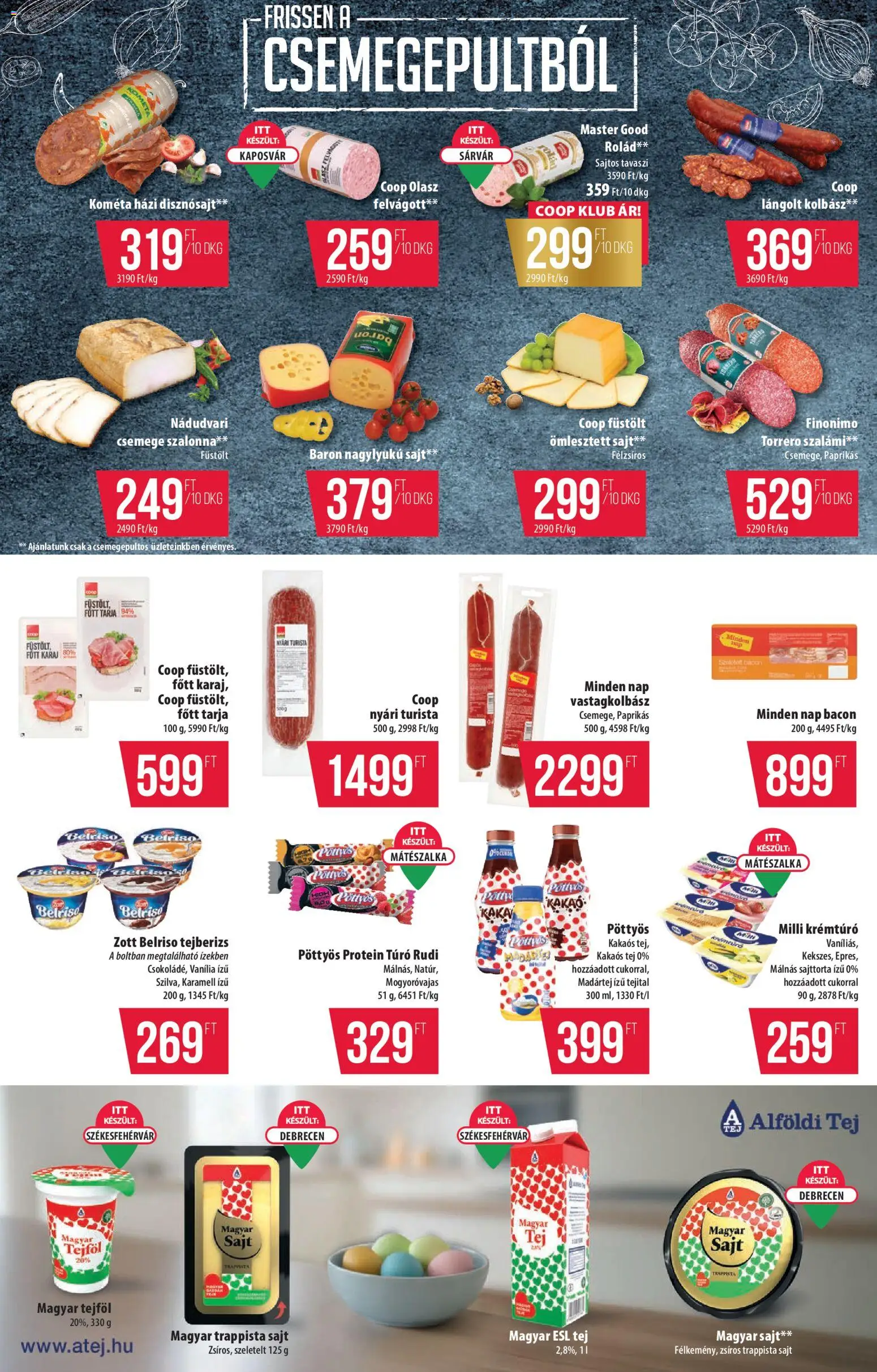 COOP akciós ujság - amely érvényes a következő dátumtól: 12.03.2026 | Oldal: 2 | Termékek: Protein, Bacon, Sajt, Túró