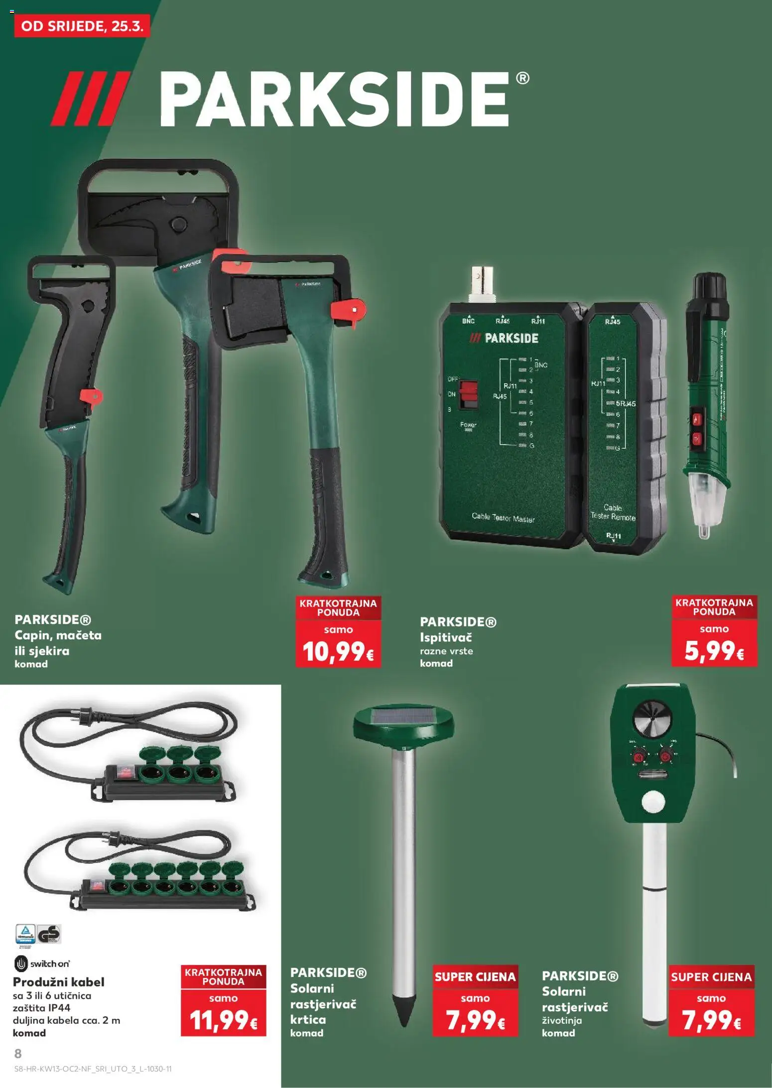 Kaufland katalog | vrijedi od 25.03.2026 | Stranica: 8 | Proizvodi: Utičnica, Kabel, Parkside
