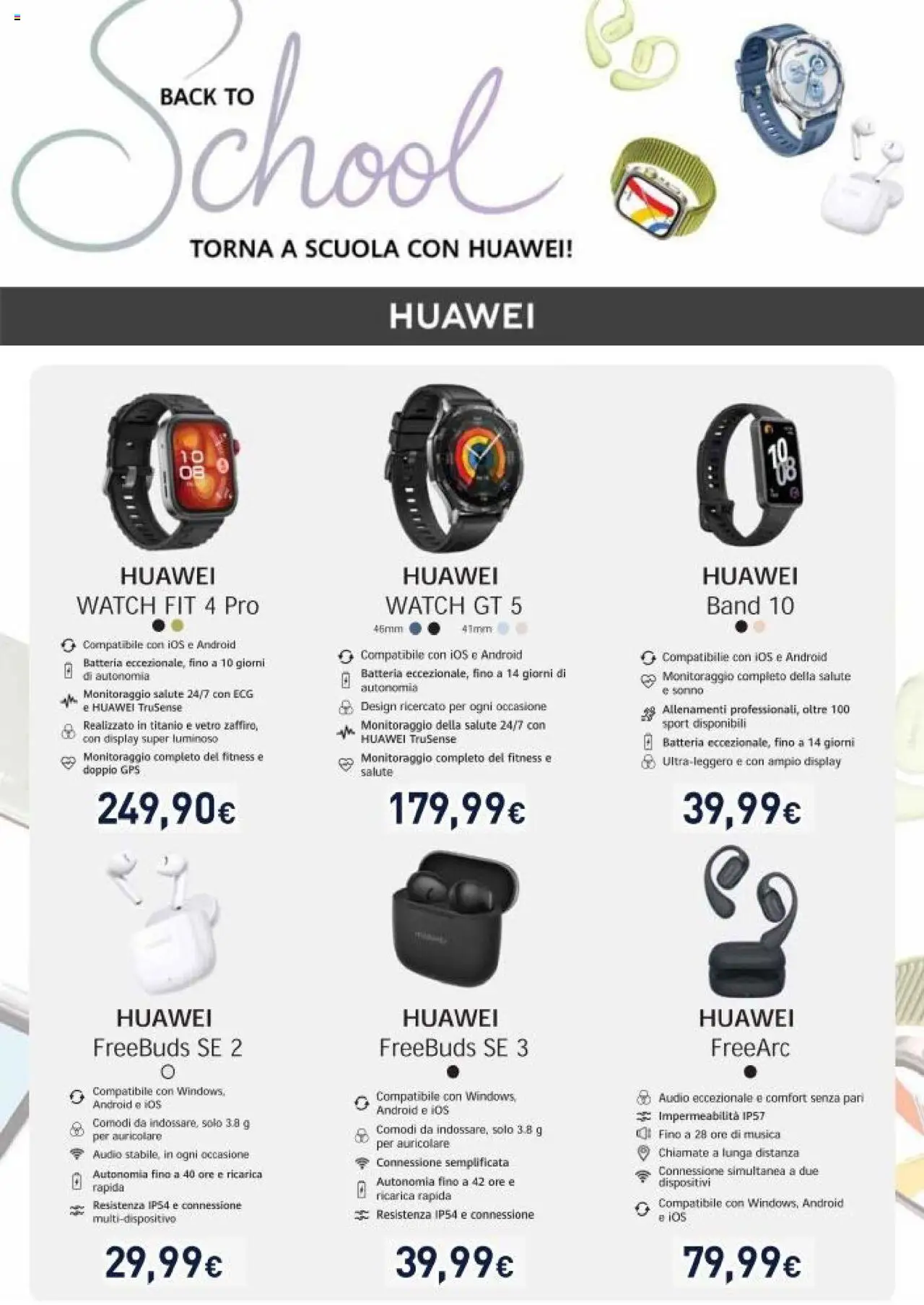 Volantino Unieuro del 22.08.2025 | Pagina: 26 | Prodotti: Huawei, Audio, Batteria