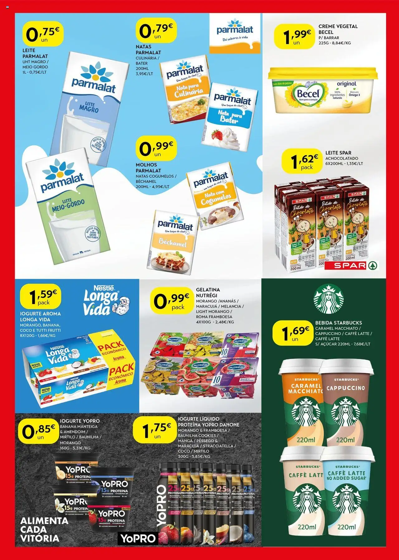 Spar folheto │ válido de 14.10.2025 | Página: 4 | Produtos: Gelatina, Leite, Nata, Bebida