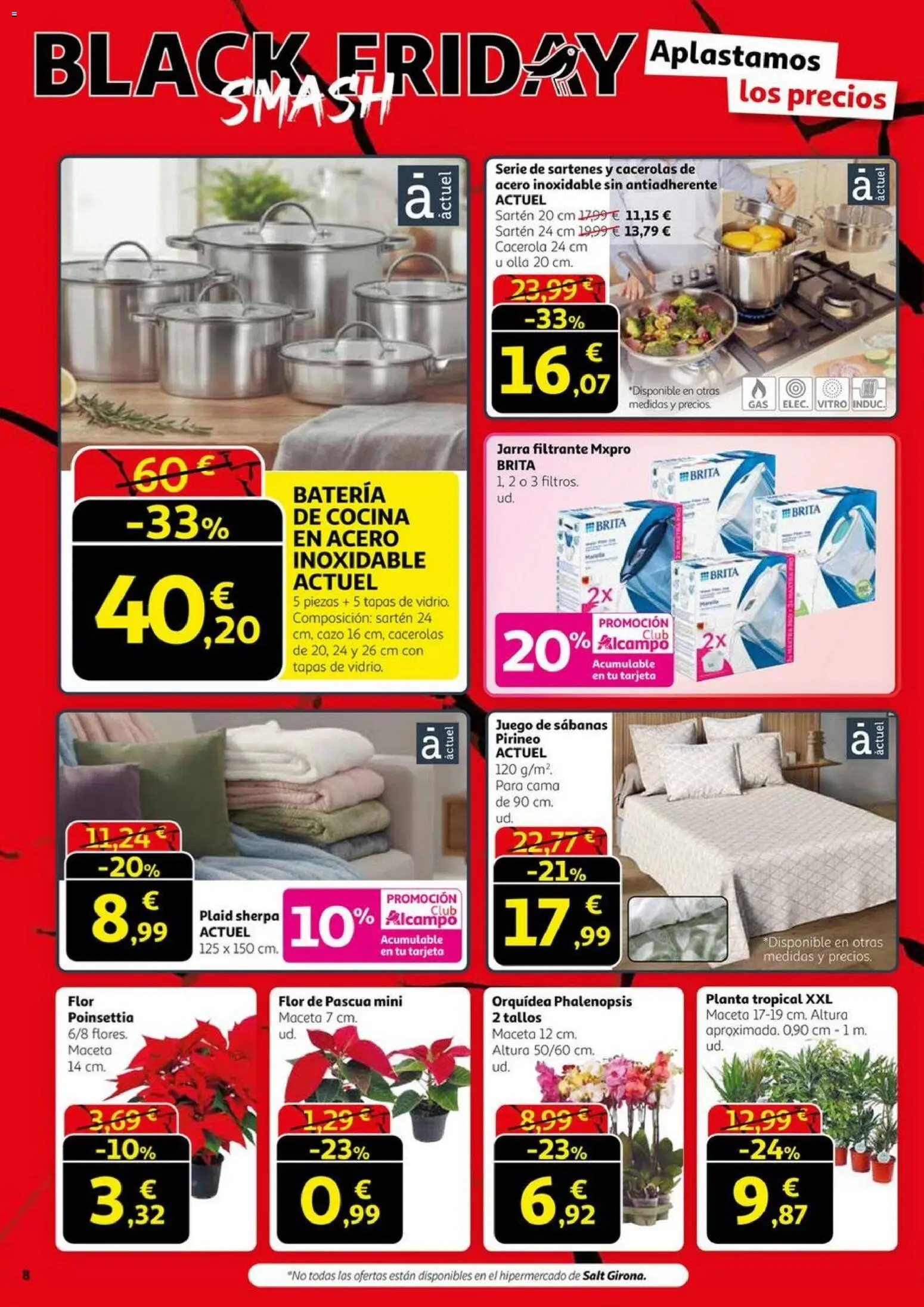 Alcampo - BlackFriday │ válido desde el 06.11.2025 | Página: 8 | Productos: Juego de sábanas, Cocina, Cama, Maceta