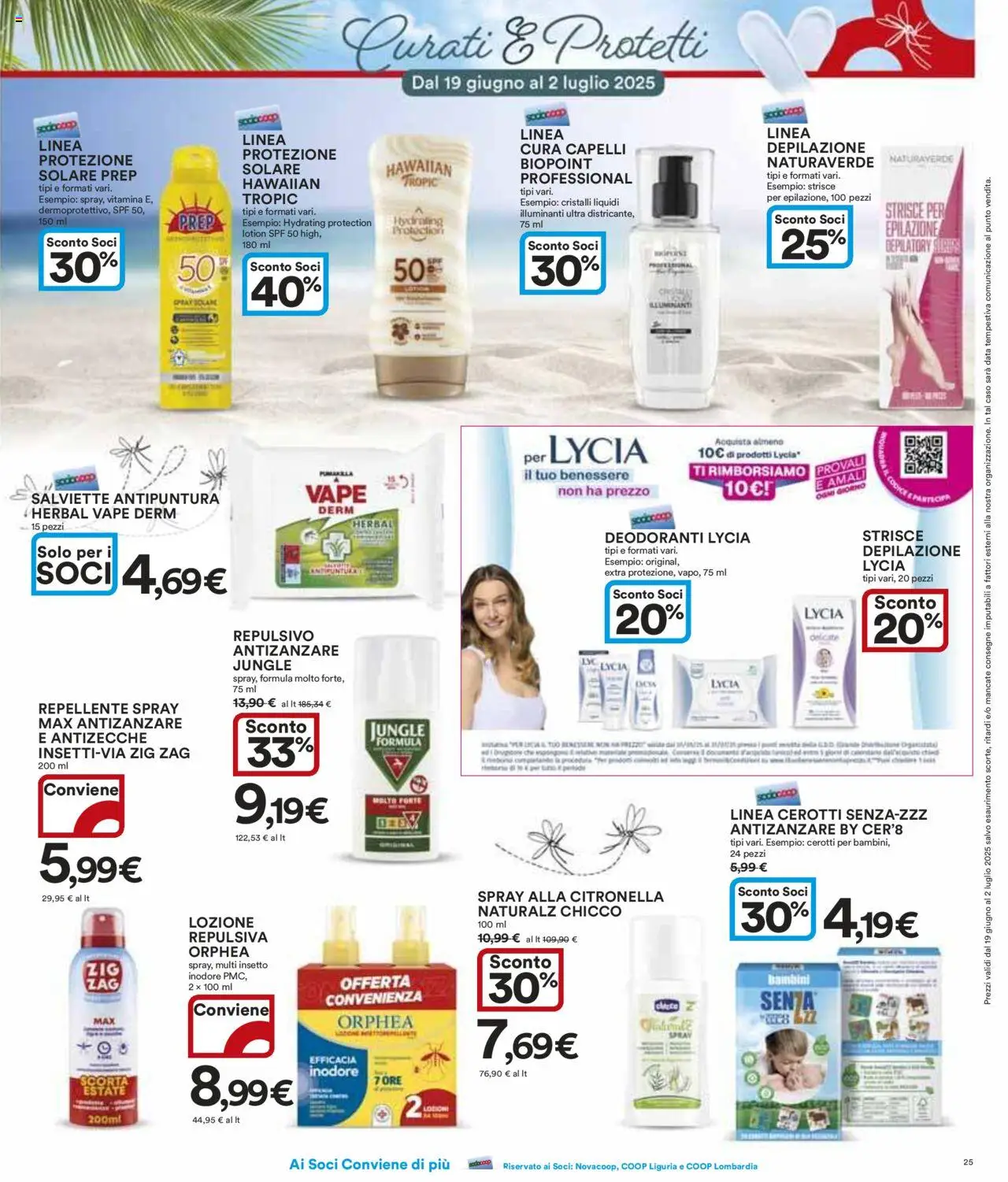 Volantino Ipercoop del 19.06.2025 | Pagina: 25 | Prodotti: Antizanzare, Cerotti, Citronella, Data