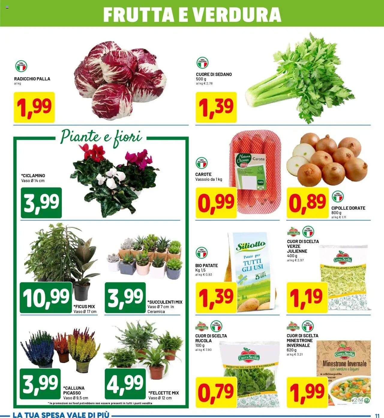 Volantino D Più del 02.10.2025 | Pagina: 11 | Prodotti: Rucola, Frutta, Carote, Sedano