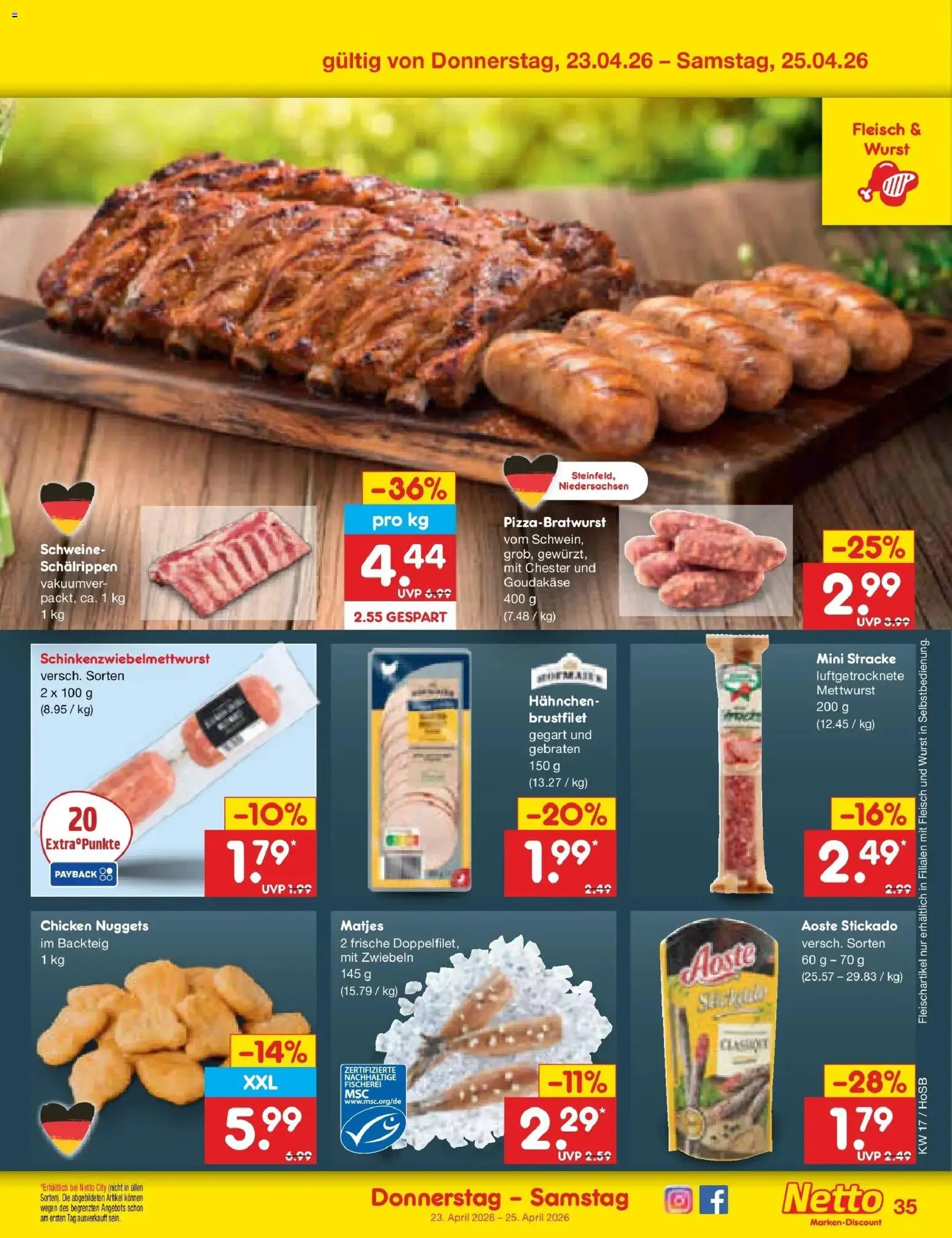 Netto Marken-Discount Prospekt Hannover	 – gültig ab 20.04.2026 | Seite: 51 | Produkte: Hahnchen, Zwiebeln, Wurst, Fleisch