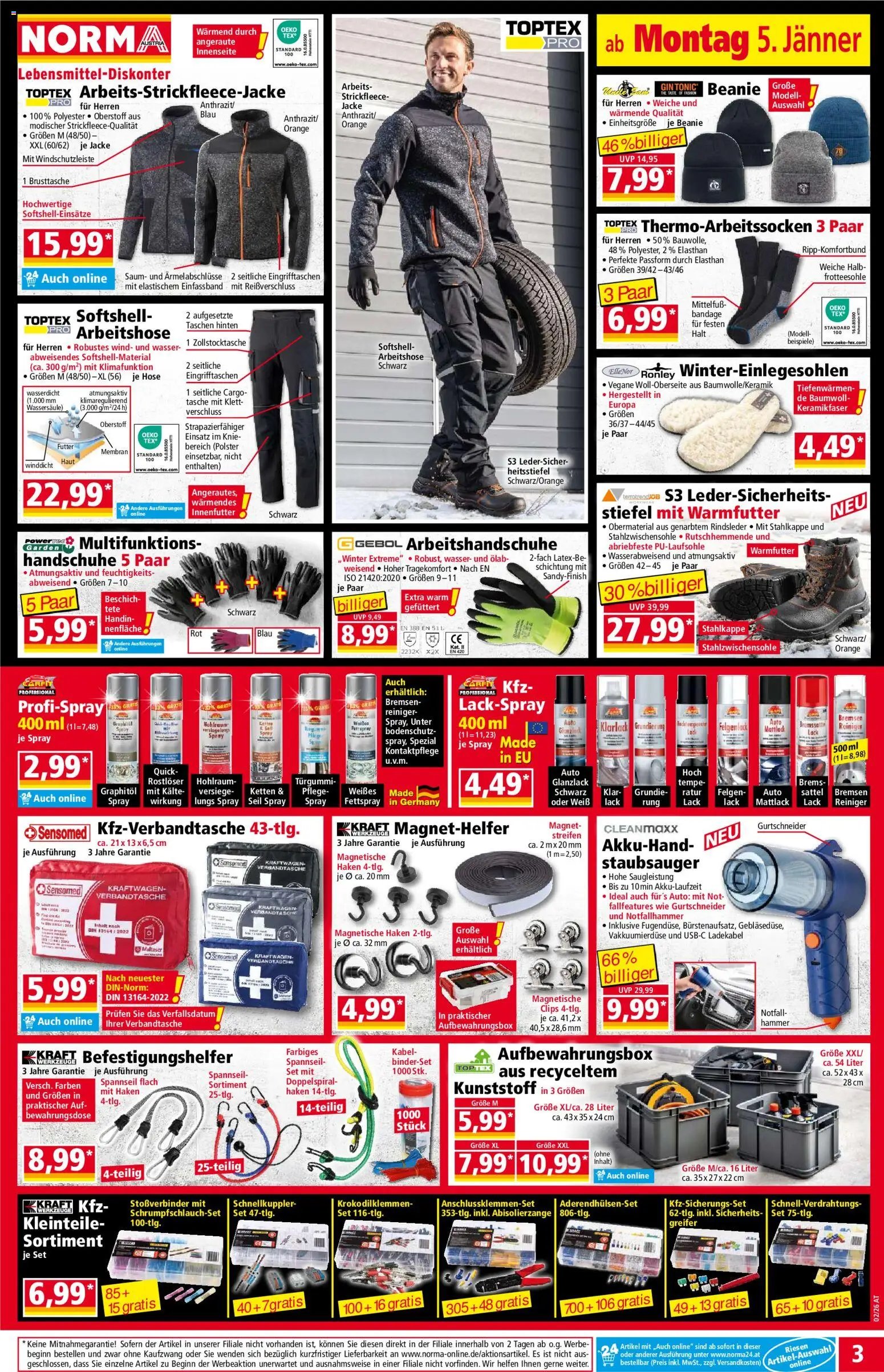 Norma Flugblatt gültig ab 05.01.2025 | Seite: 3 | Produkte: Gin, Jacke, Wasser, Staubsauger