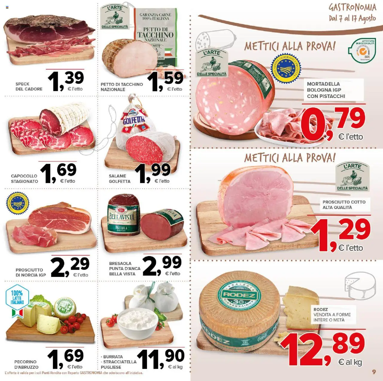 Volantino Todis del 07.08.2025 | Pagina: 9 | Prodotti: Speck, Pecorino, Burrata, Stracciatella