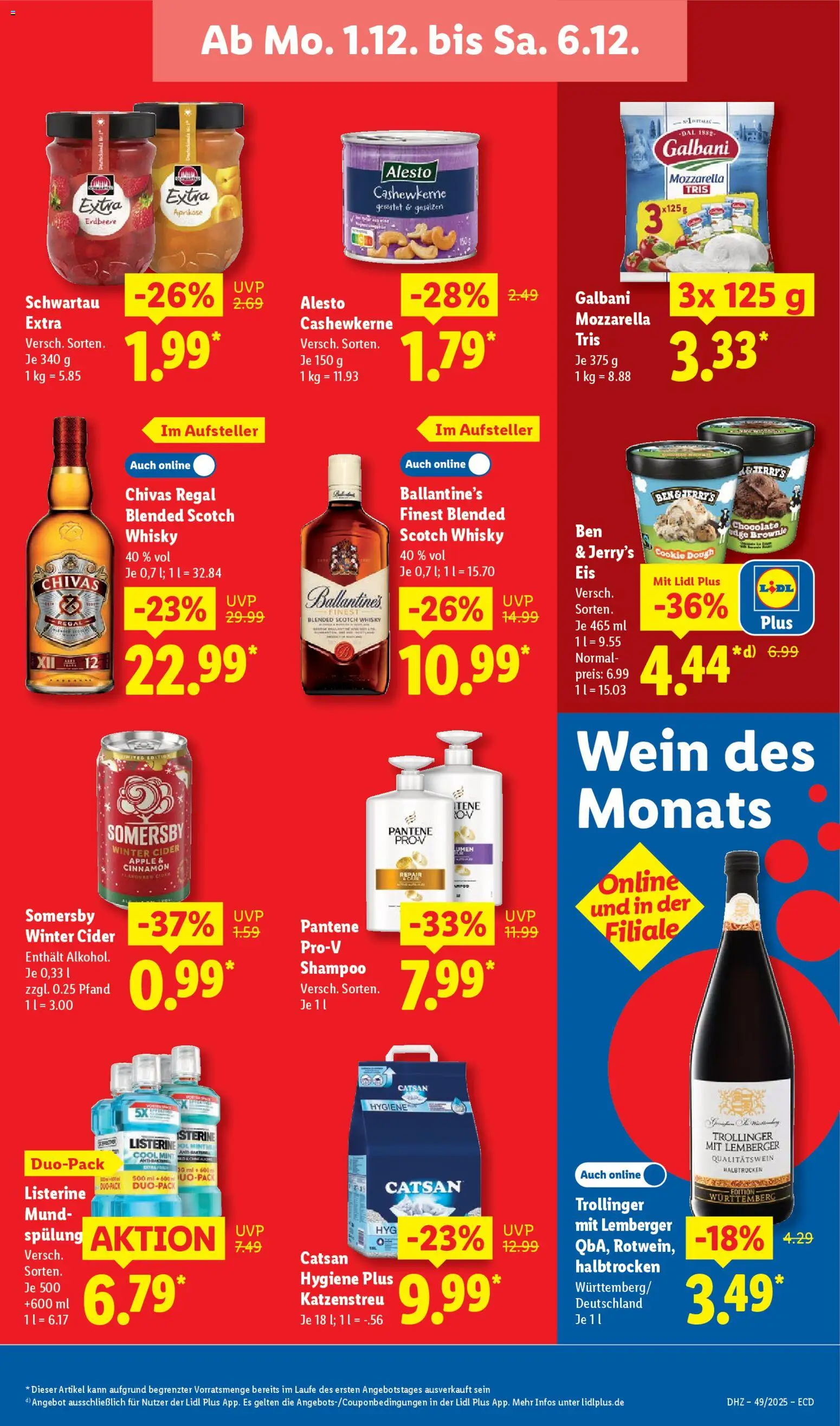 Lidl - Prospekt – gültig ab 01.12.2025 | Seite: 17 | Produkte: Regal, Mozzarella, Shampoo, Spülung