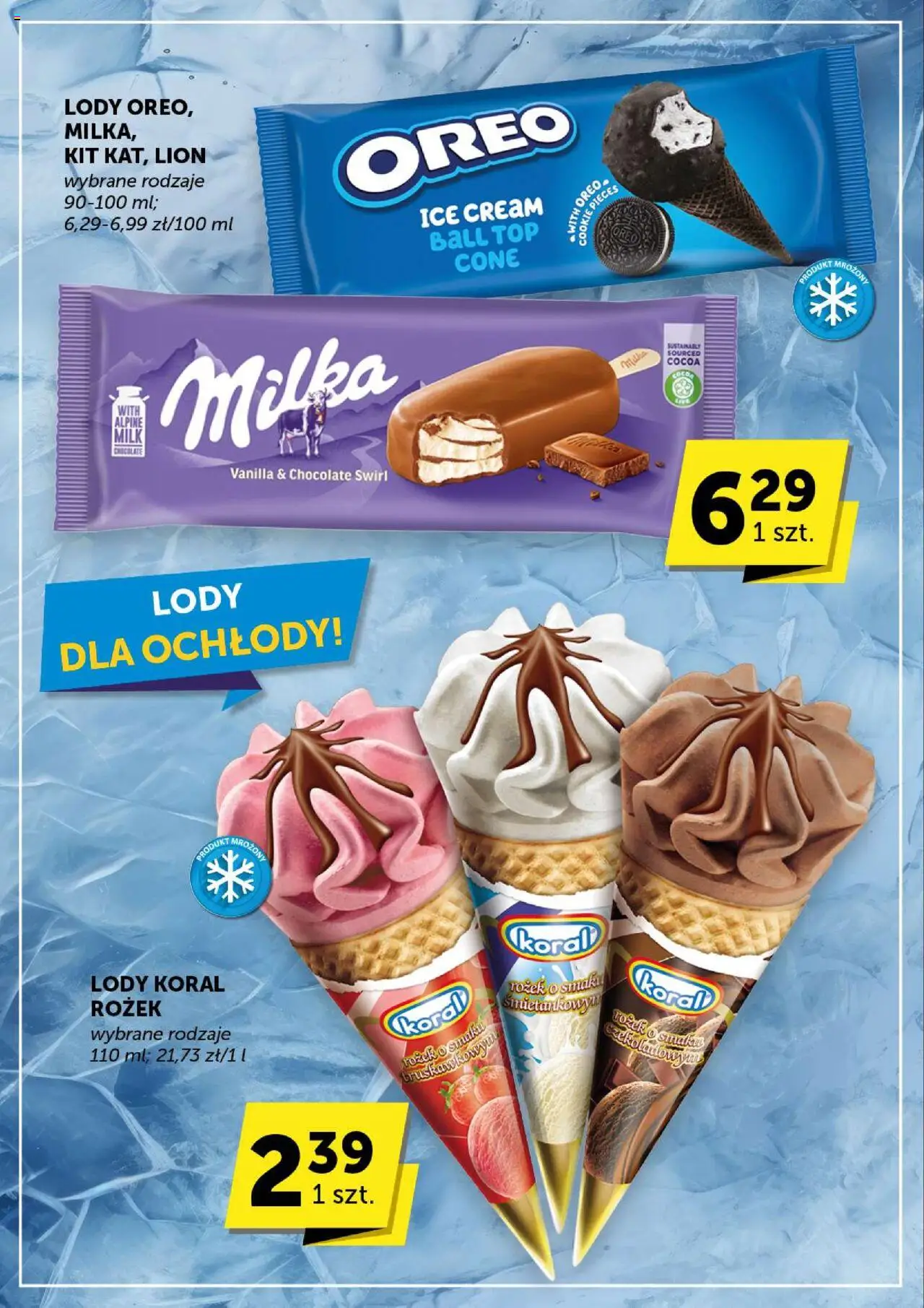 Groszek Gazetka - Market od 07.08.2025 | Strona: 16 | Produkty: Top, Milka, Lody koral, Lody