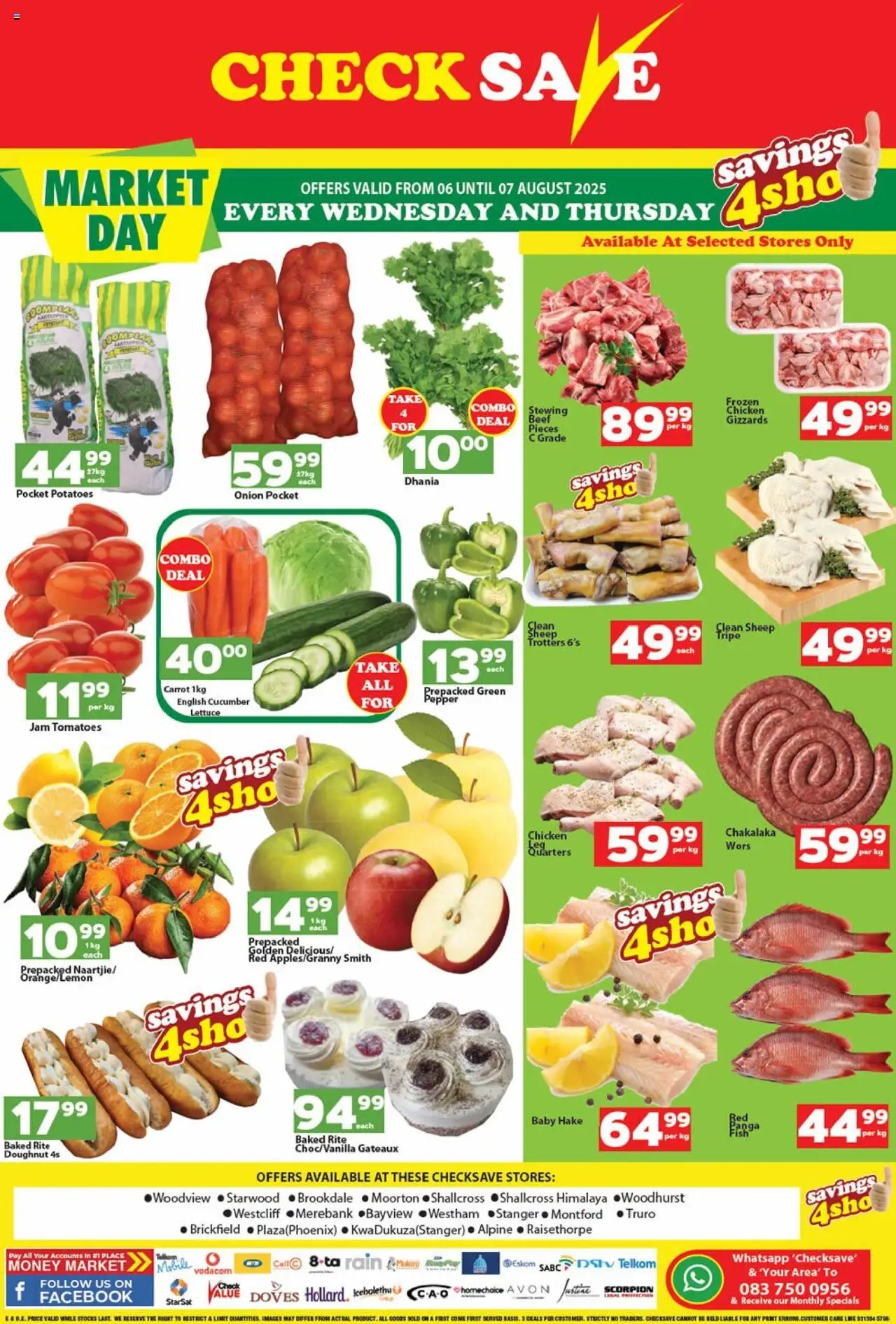 Check Save Specials │ valid from 13.08.2025 | Page: 3 | Products: Chicken, Tomatoes, Pepper, Lettuce