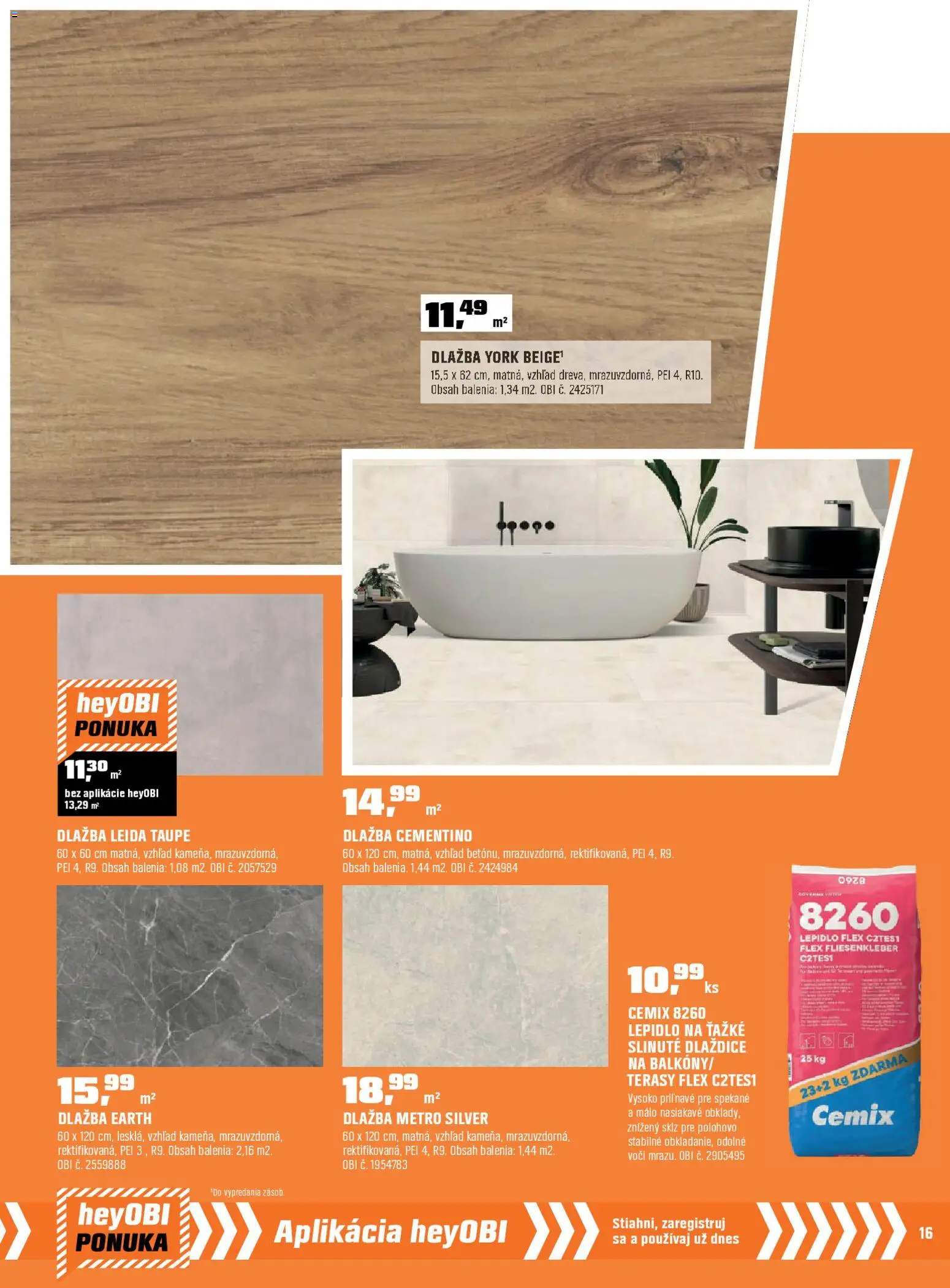 Nové OBI akcie – leták je platný od 01.04.2026 | Strana: 17 | Produkty: Dlažba