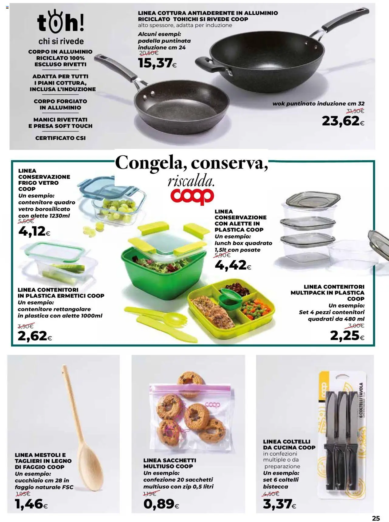 Volantino Ipercoop del 09.10.2025 | Pagina: 25 | Prodotti: Contenitore, Padella, Alluminio, Presa