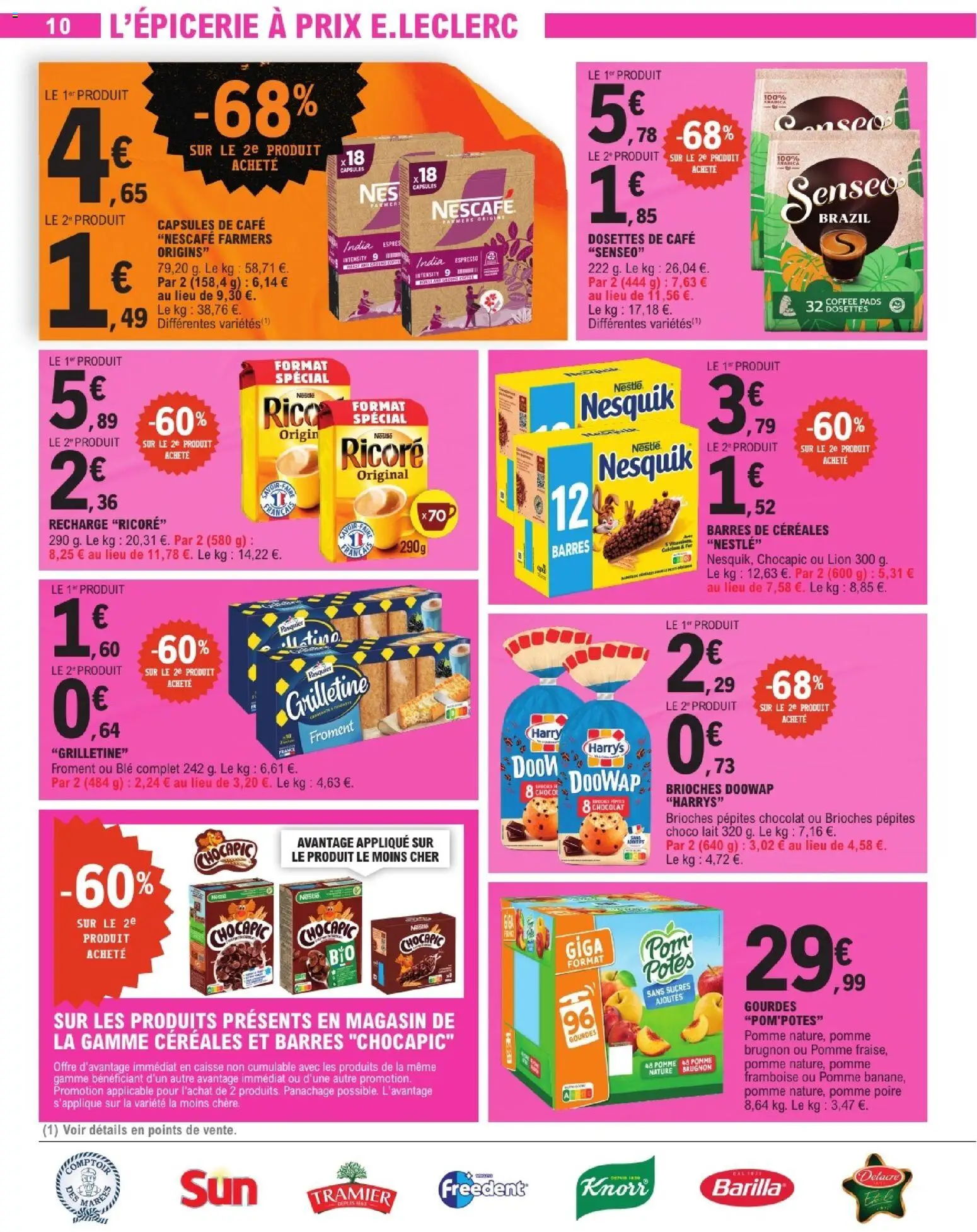 {H1} | Page: 10 | Produits: Pomme, Pom'potes, Recharge Ricoré, Café