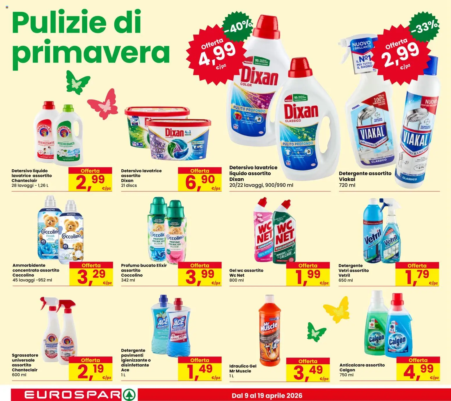 Volantino Despar del 09.04.2026 | Pagina: 16 | Prodotti: Ammorbidente, Detergente, Anticalcare, Pavimento