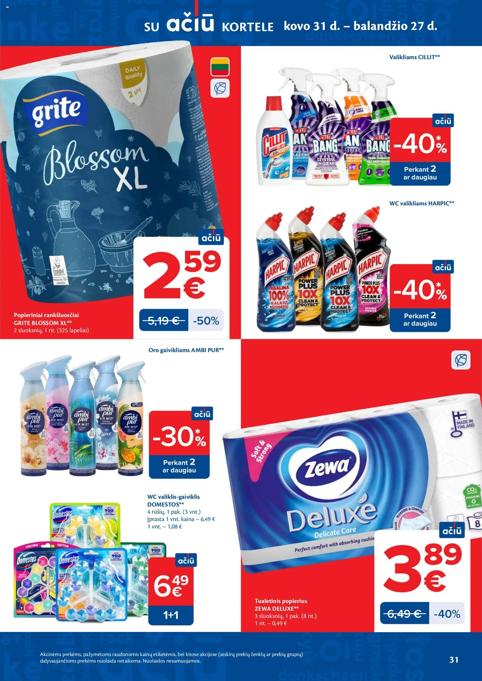 MAXIMA akcijos nuo 14.04.2026 | Puslapis: 31 | Prekių: Wc, Tualetinis popierius