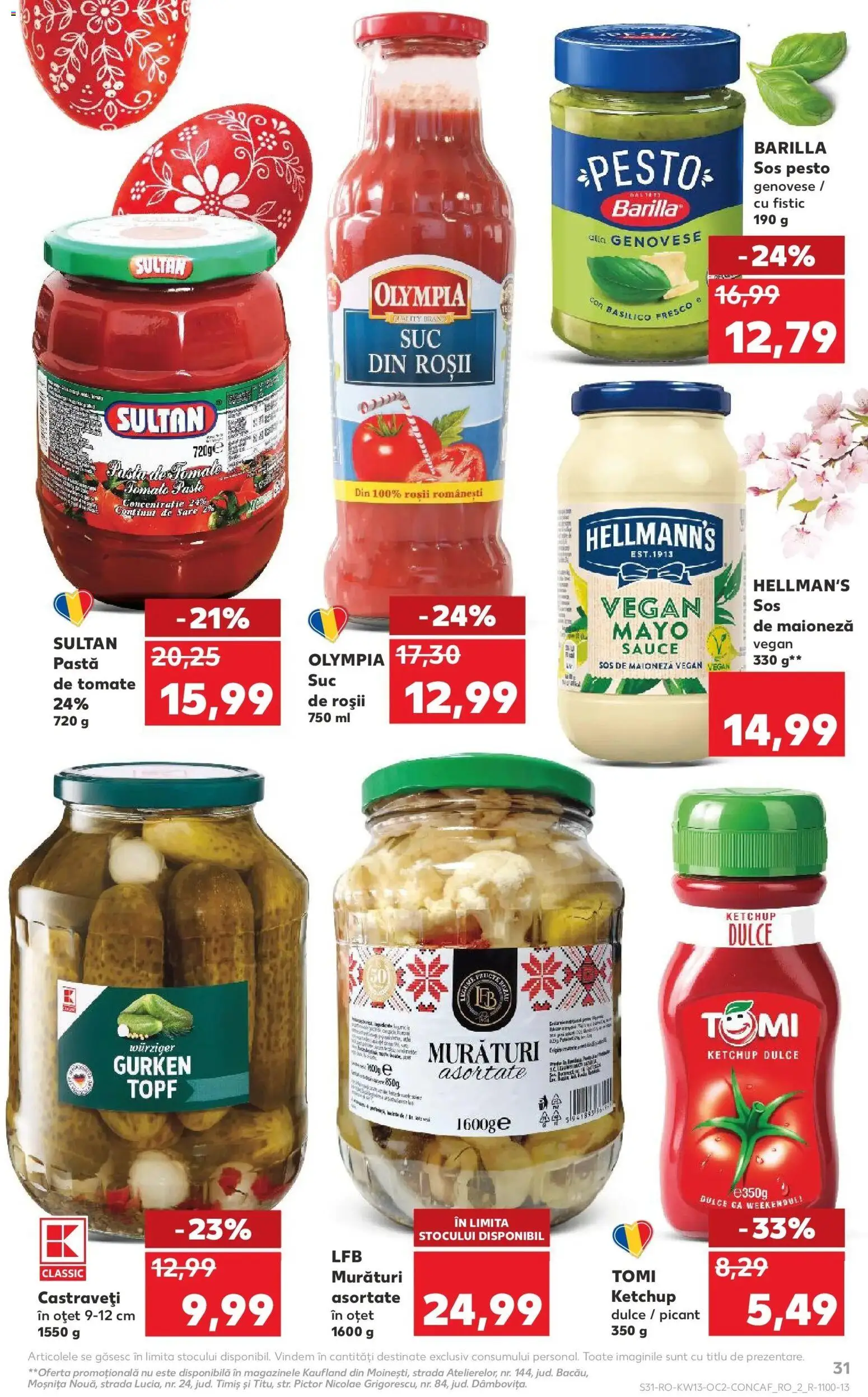 Noul catalog Kaufland – valabil de la 25.03.2026 | Pagină: 31 | Produse: Pastă de tomate, Suc, Roșii, Castraveți