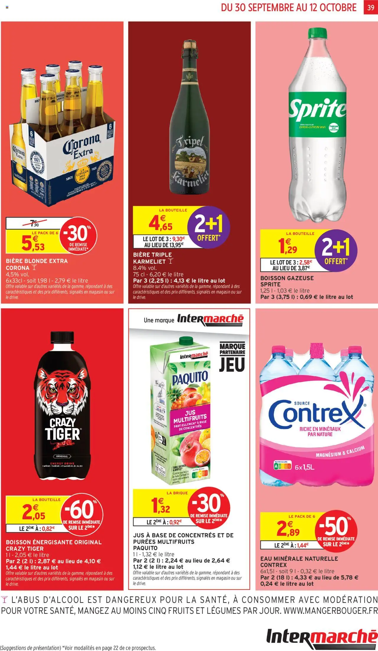  | Page: 39 | Produits: Eau minérale, Eau minerale naturelle Contrex, Crazy Tiger, Corona extra