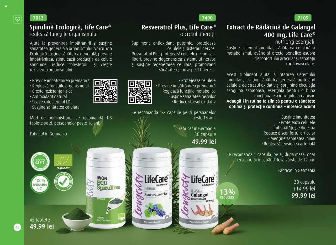 Noul catalog Life Care – valabil de la 01.10.2025 | Pagină: 48 | Produse: Body, Pește