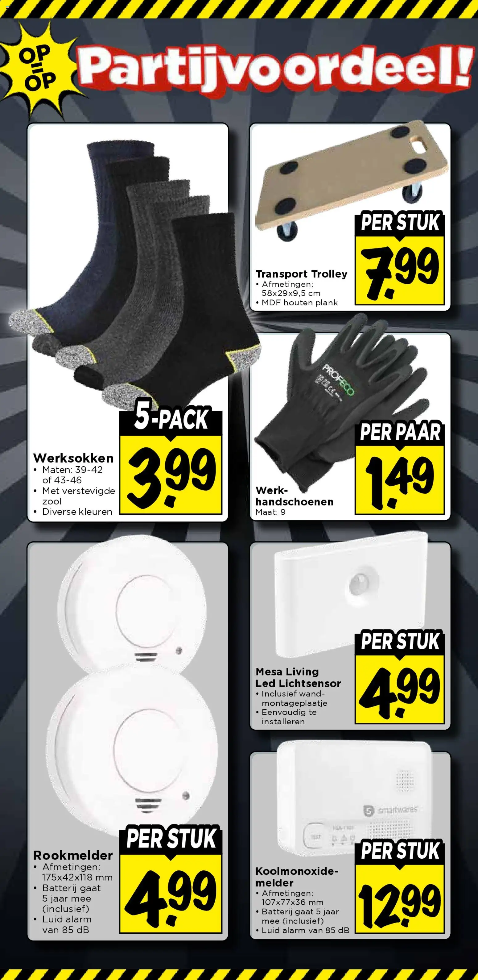 {H1} | Pagina: 36 | Producten: Handschoenen, Trolley, Plank, Batterij