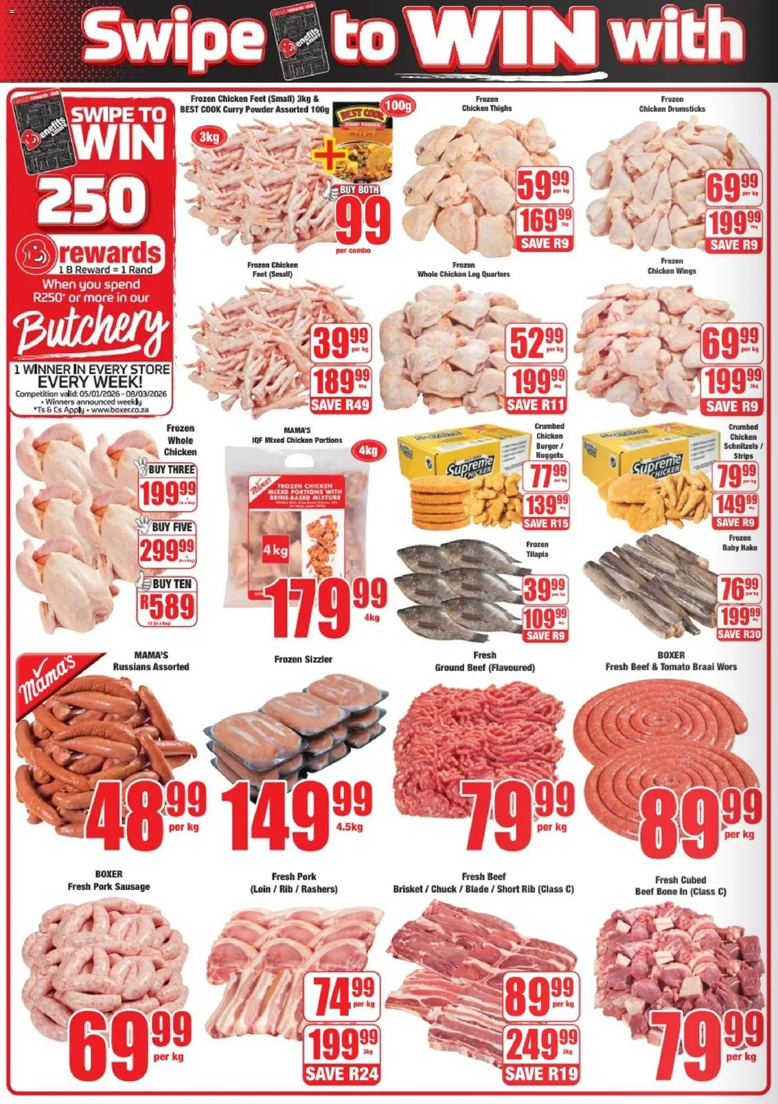 New Boxer catalogue – valid from 25.02.2026 | Page: 2 | Products: Magdalenas, Powder, Pork, Beef