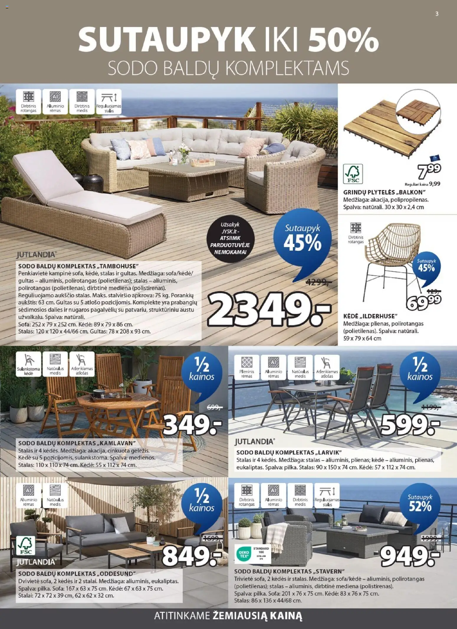 JYSK akcijos nuo 17.03.2026 | Puslapis: 3 | Prekių: Gultas, Sofa, Stalas, Kėdė