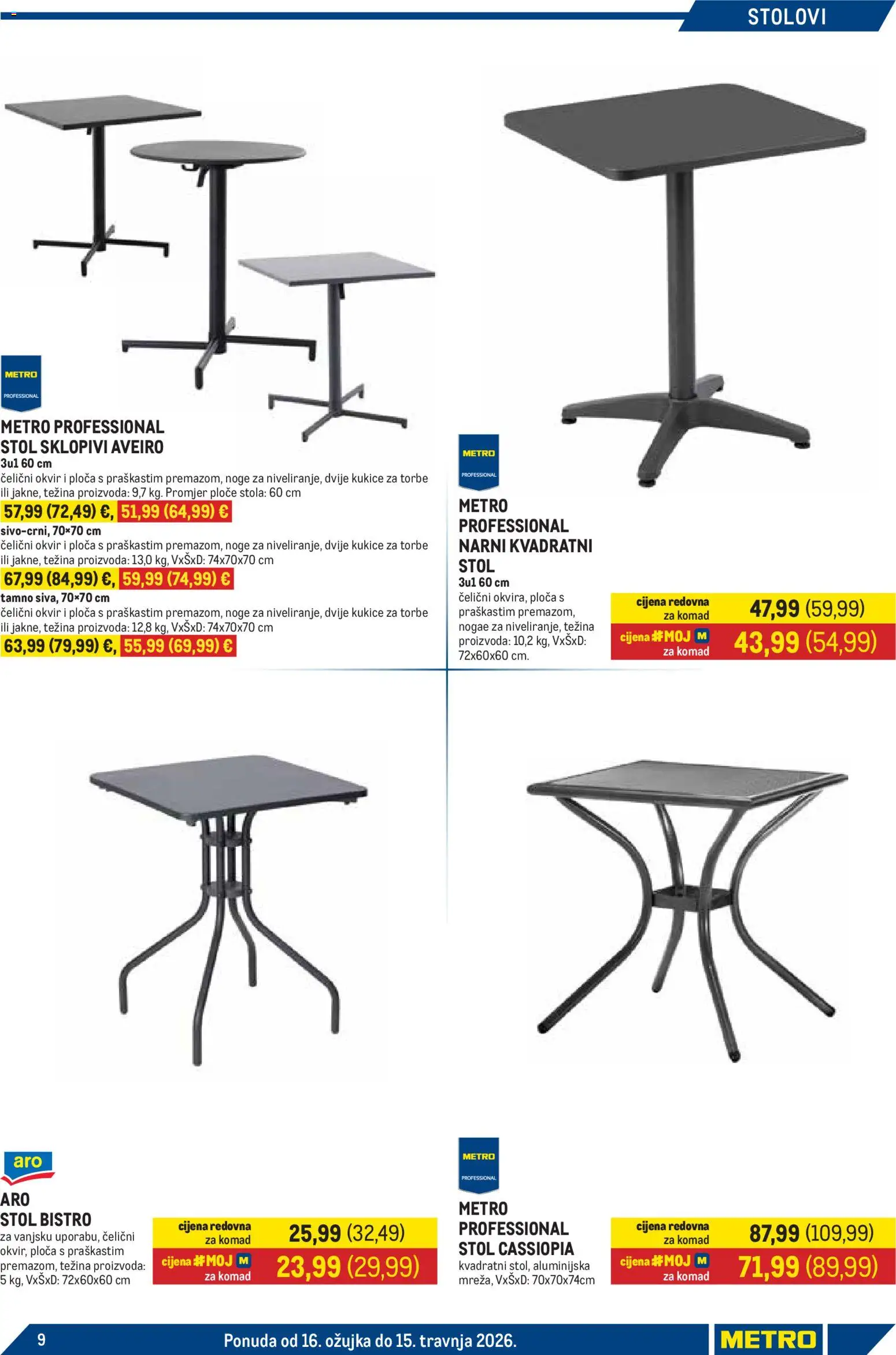 Metro katalog | vrijedi od 16.03.2026 | Stranica: 9 | Proizvodi: Stol