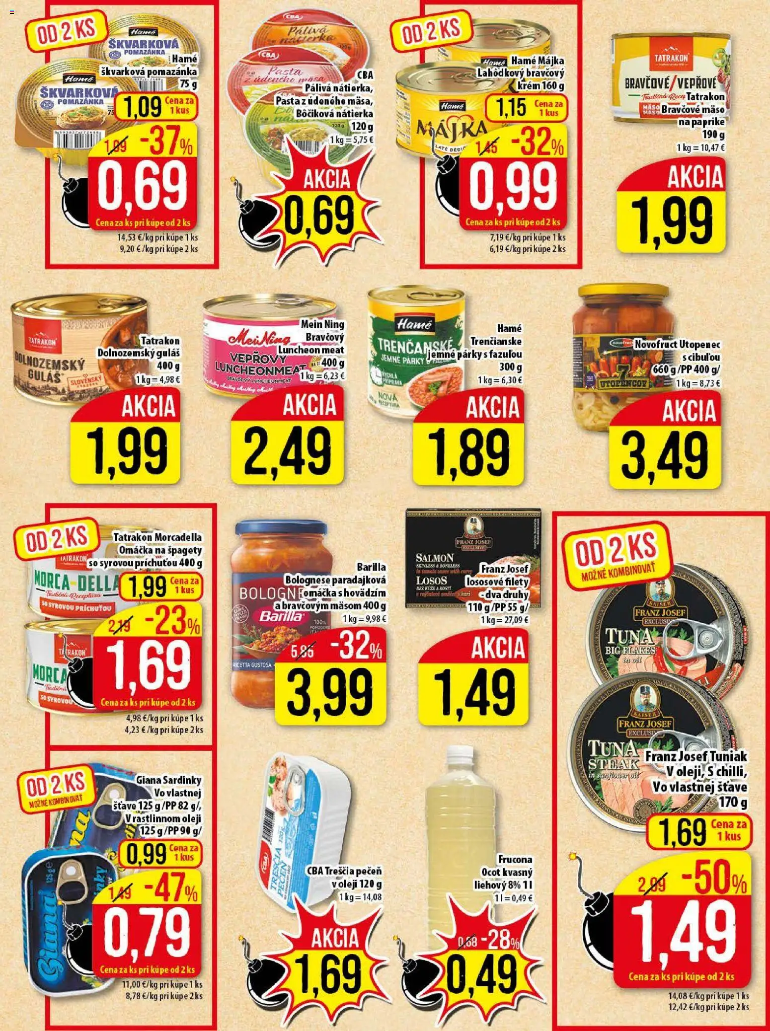 Nové Klas akcie – leták je platný od 24.11.2025 | Strana: 18 | Produkty: Sardinky, Losos, Bravčové mäso, Párky