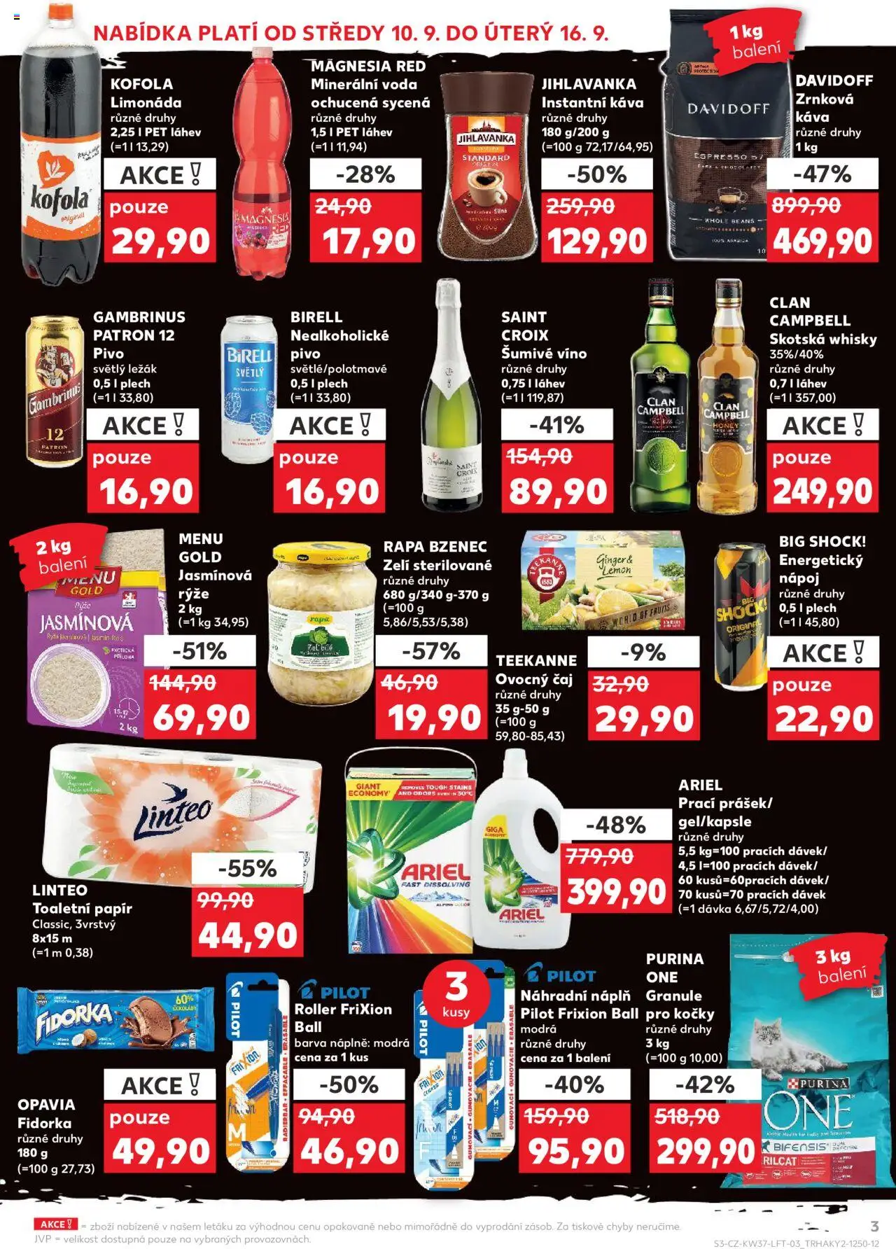 Kaufland leták od 10.09.2025 | Strana: 3 | Produkty: Teekanne, Plech, Láhev, Energy drink