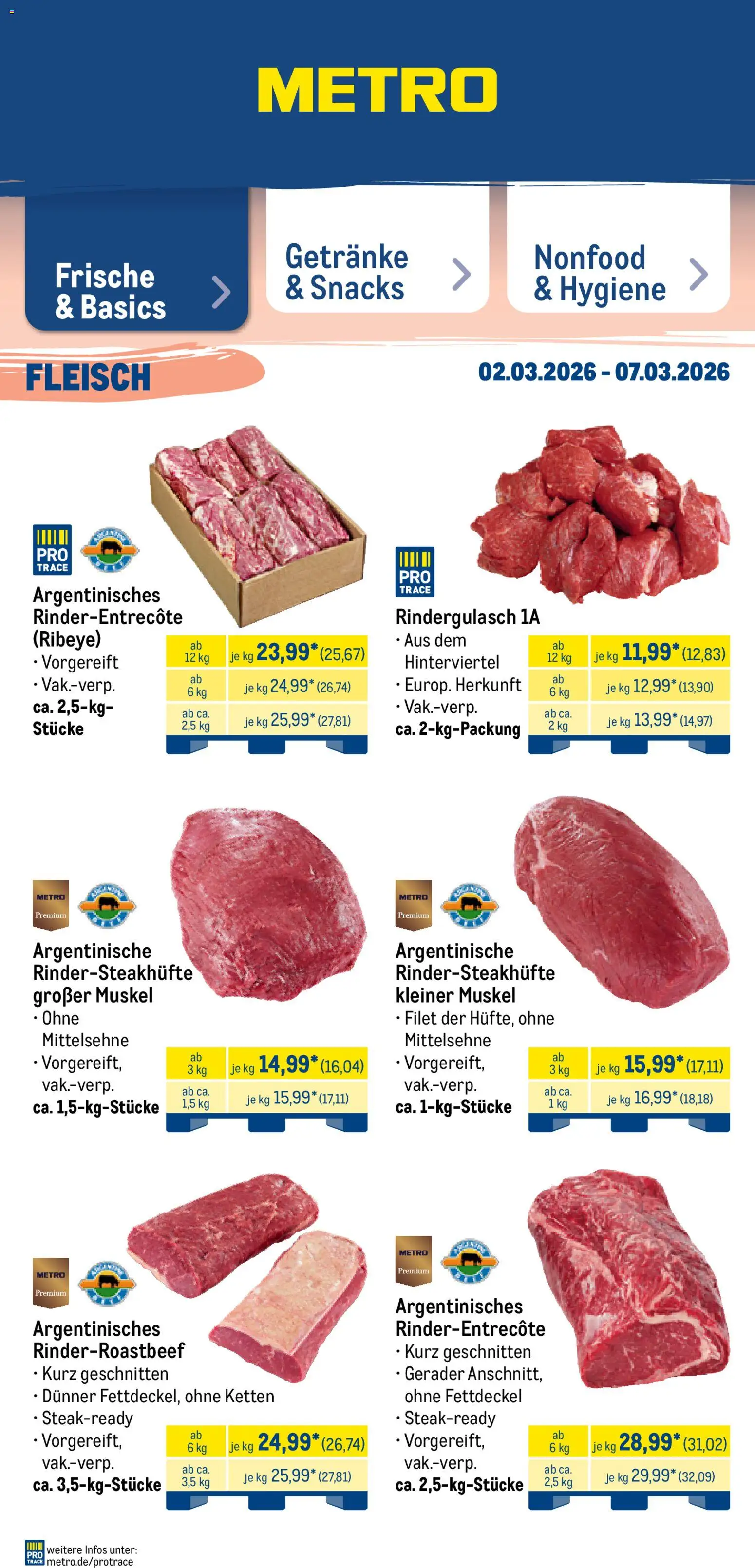 Metro Prospekt 	 – gültig ab 02.03.2026 | Seite: 5 | Produkte: Rindergulasch, Fleisch