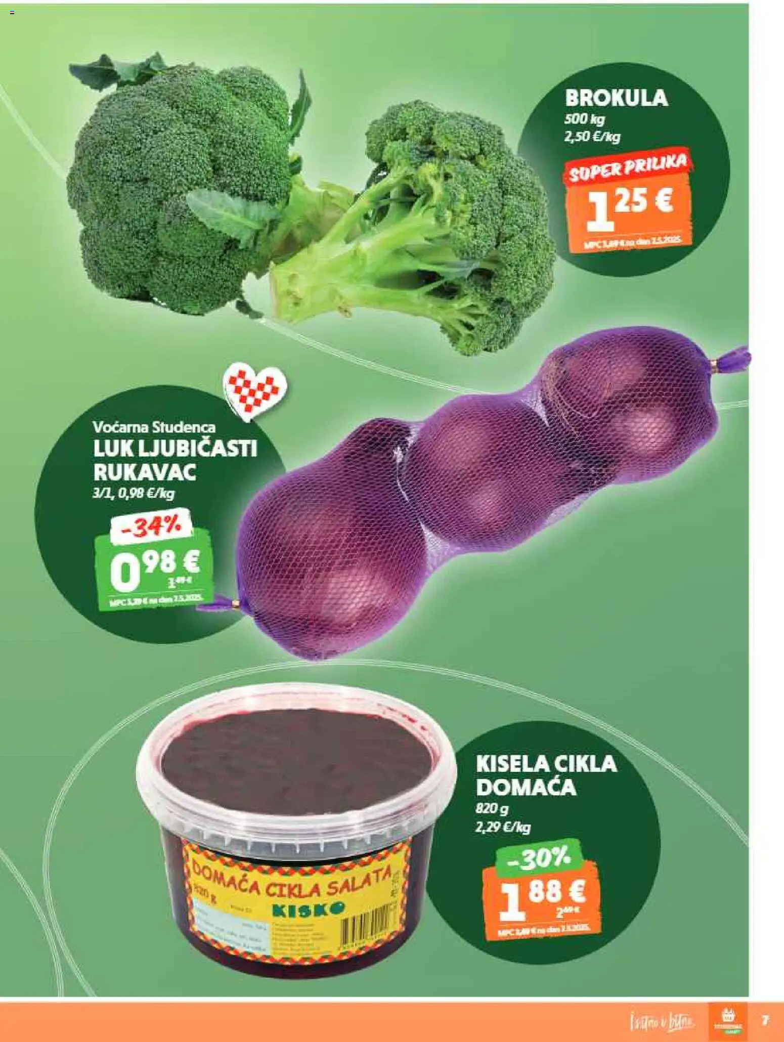 Studenac katalog | vrijedi od 07.01.2026 | Stranica: 7 | Proizvodi: Brokula, Salata, Luk, Cikla