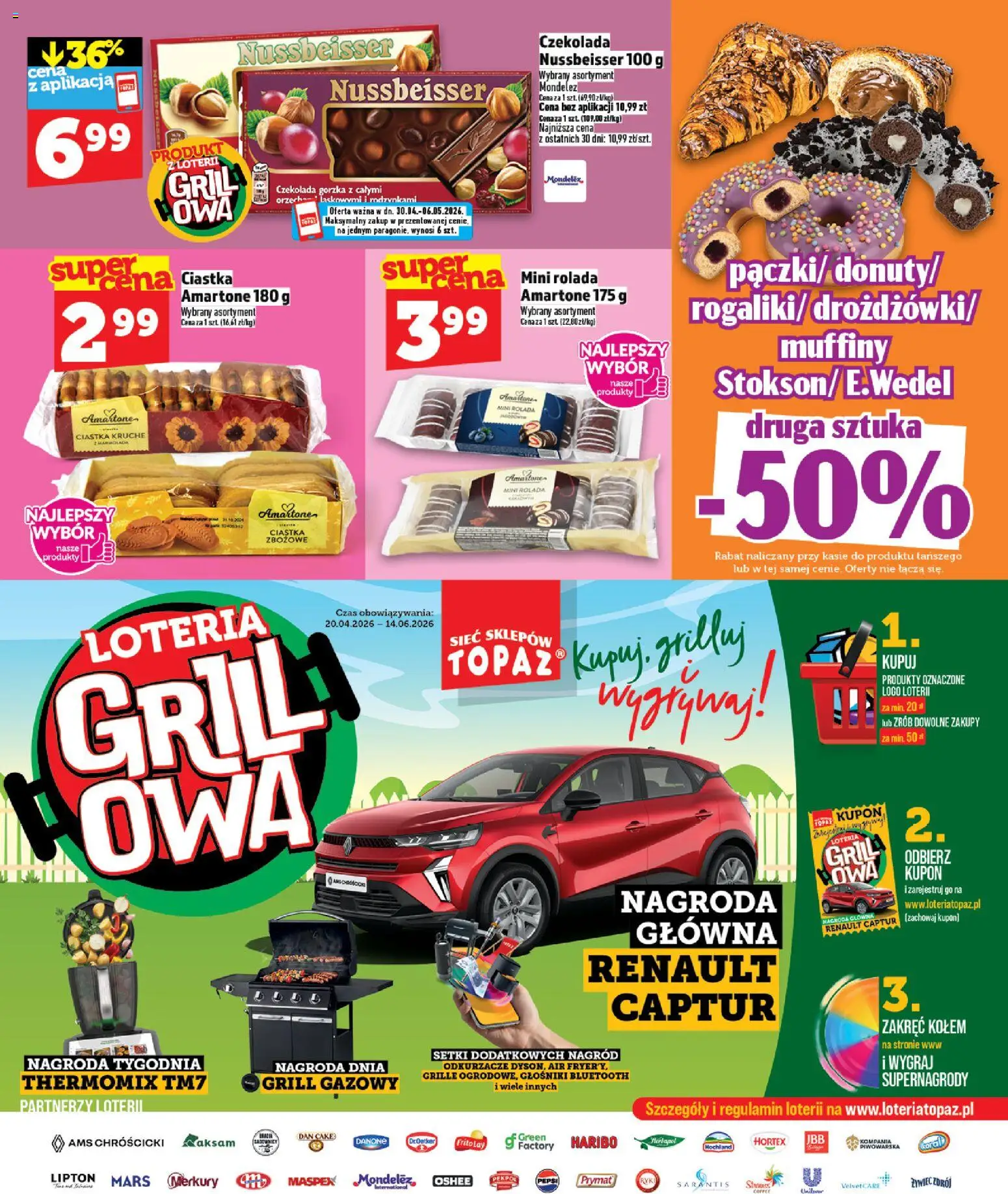 Topaz gazetka - Ceny małe na stałe od 30.04.2026 | Strona: 27 | Produkty: Grill, Grill gazowy, Ciastka zbożowe, Czekolada
