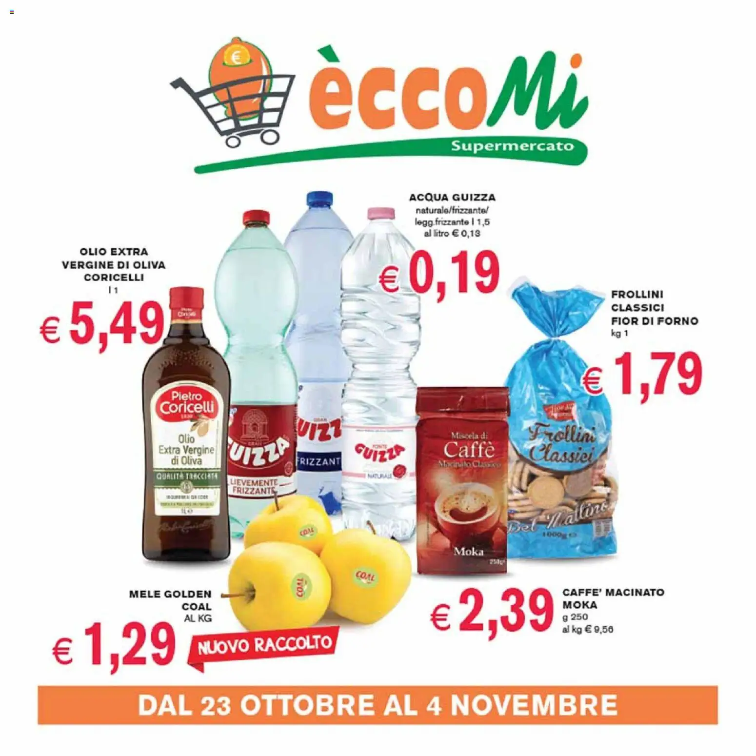 Volantino Coal del 23.10.2025 | Pagina: 1 | Prodotti: Mele, Olio extra vergine, Frollini, Macinato