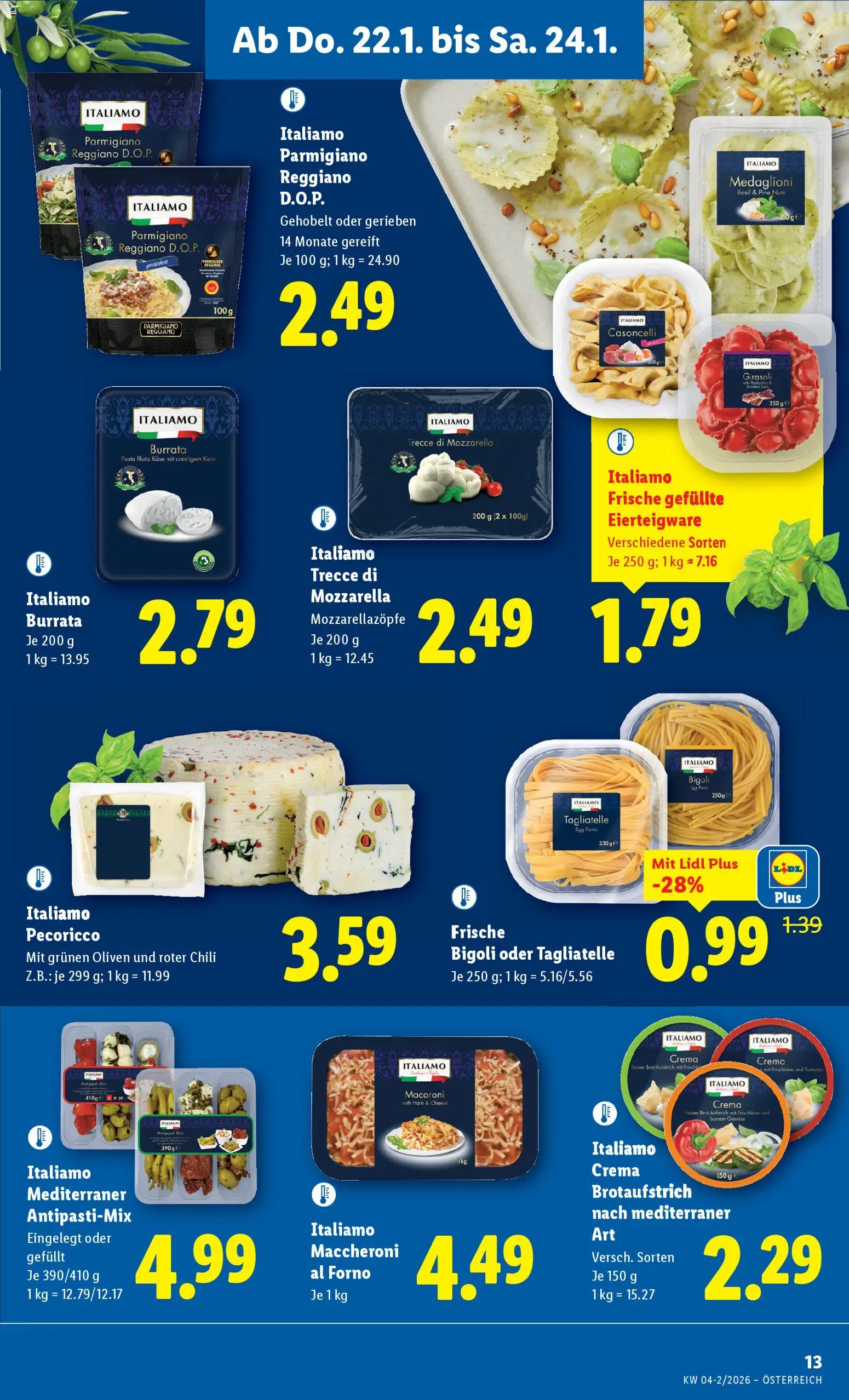 Lidl Flugblatt - Eisenstadt, Ebenfurth, Mattersburg gültig ab 22.01.2026 | Seite: 17 | Produkte: Gemüse, Szeder, Käse, Tomaten