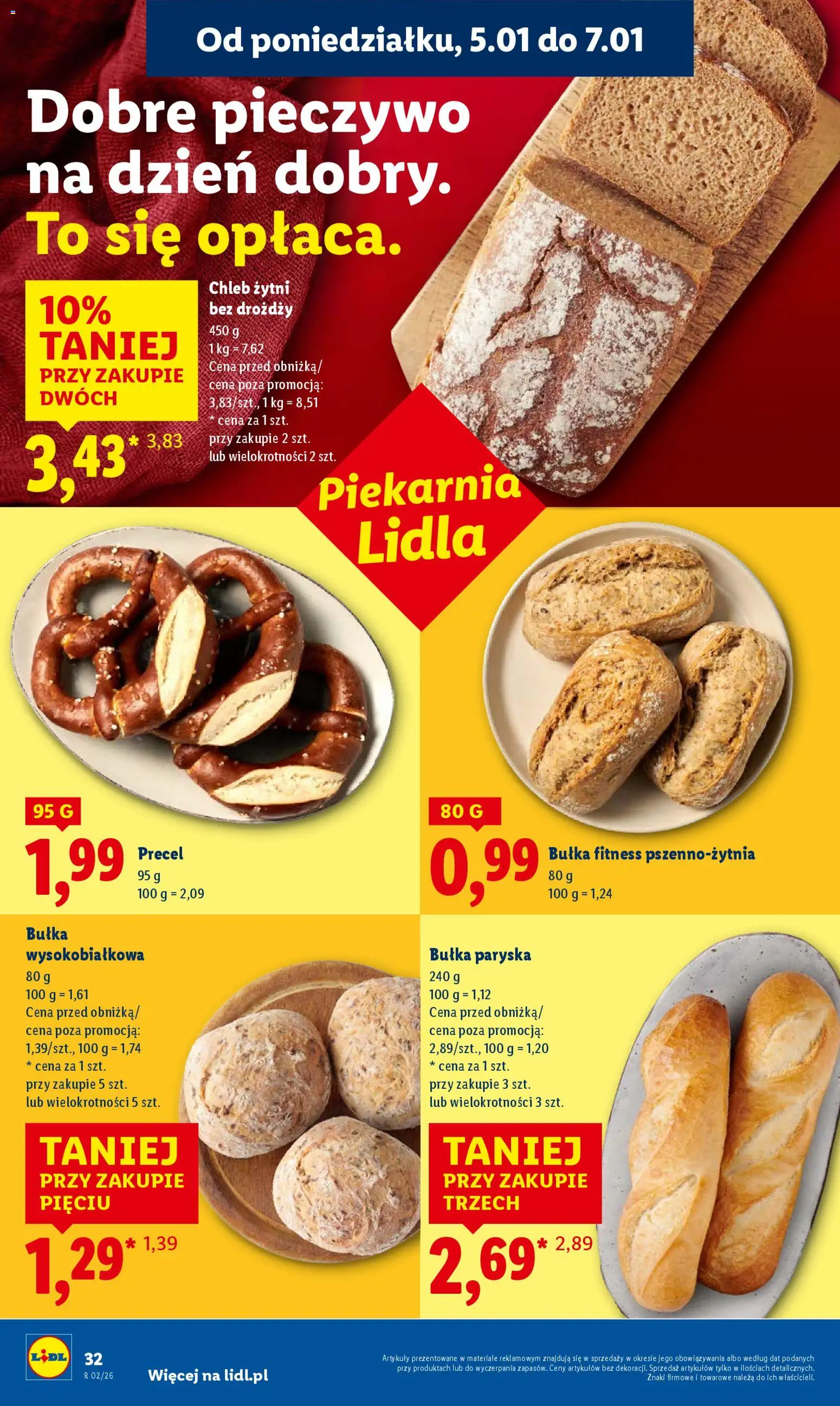 Lidl Gazetka od 05.01.2026 | Strona: 34 | Produkty: Pieczywo, Bułka fitness, Bułka, Chleb