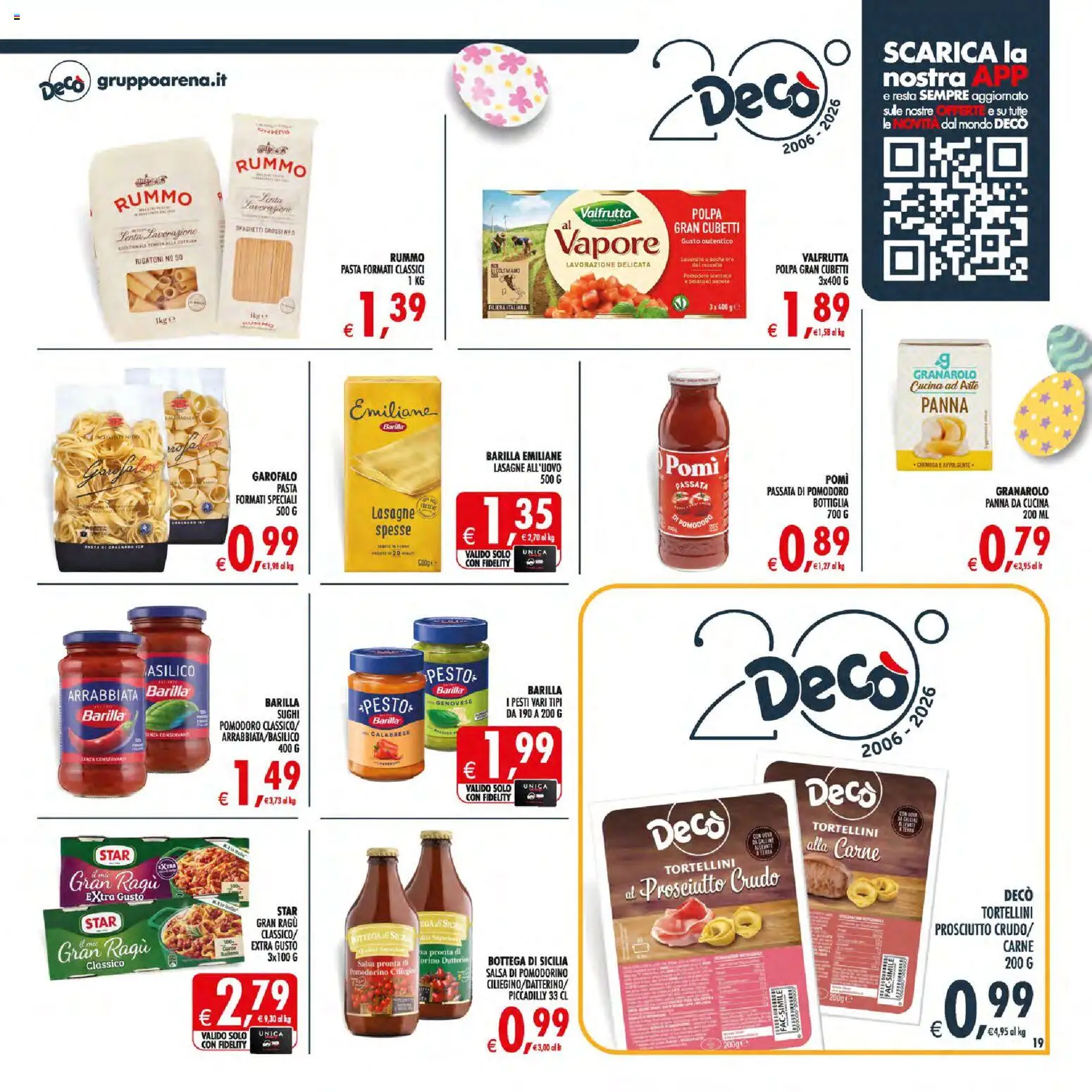 Volantino Decò del 27.03.2026 | Pagina: 19 | Prodotti: Prosciutto Crudo, Salsa, Passata di pomodoro, Ragú