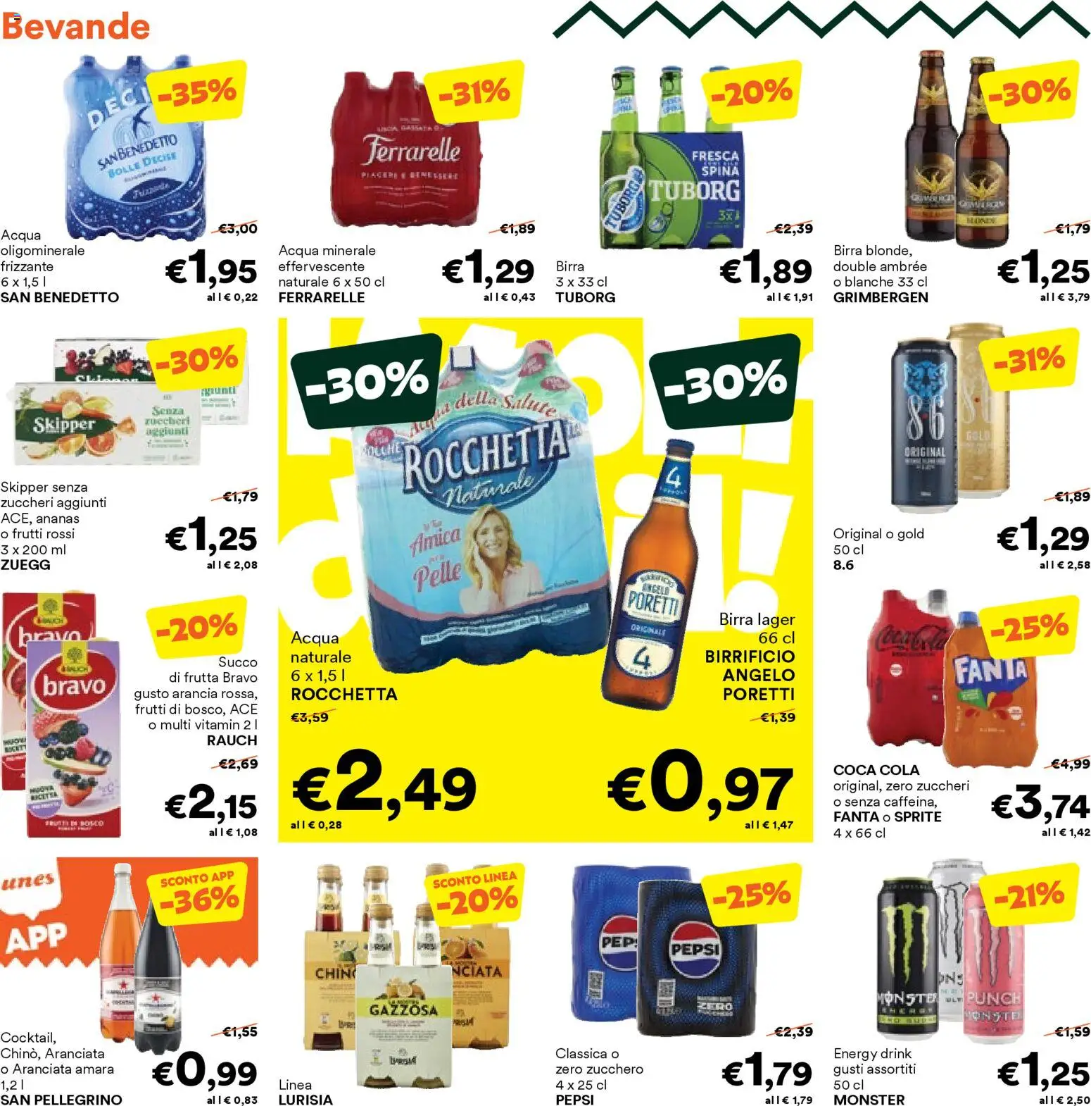 Volantino Unes del 18.11.2025 | Pagina: 12 | Prodotti: Succo, Arancia, Acqua minerale, Ferrarelle
