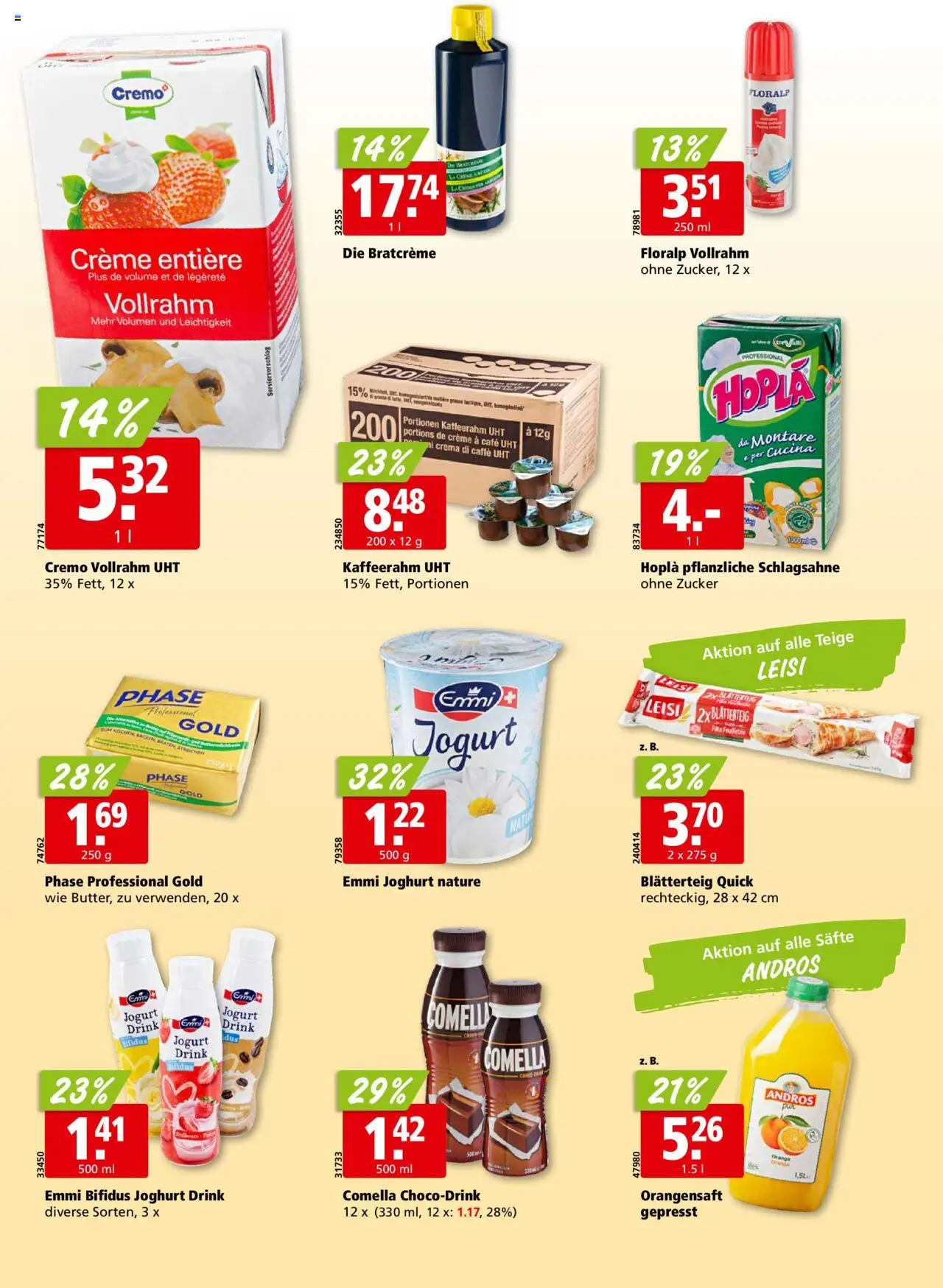 Aligro Aktionen ab 04.08.2025 | Seite: 14 | Produkte: Orangensaft, Joghurt, Zucker, Creme