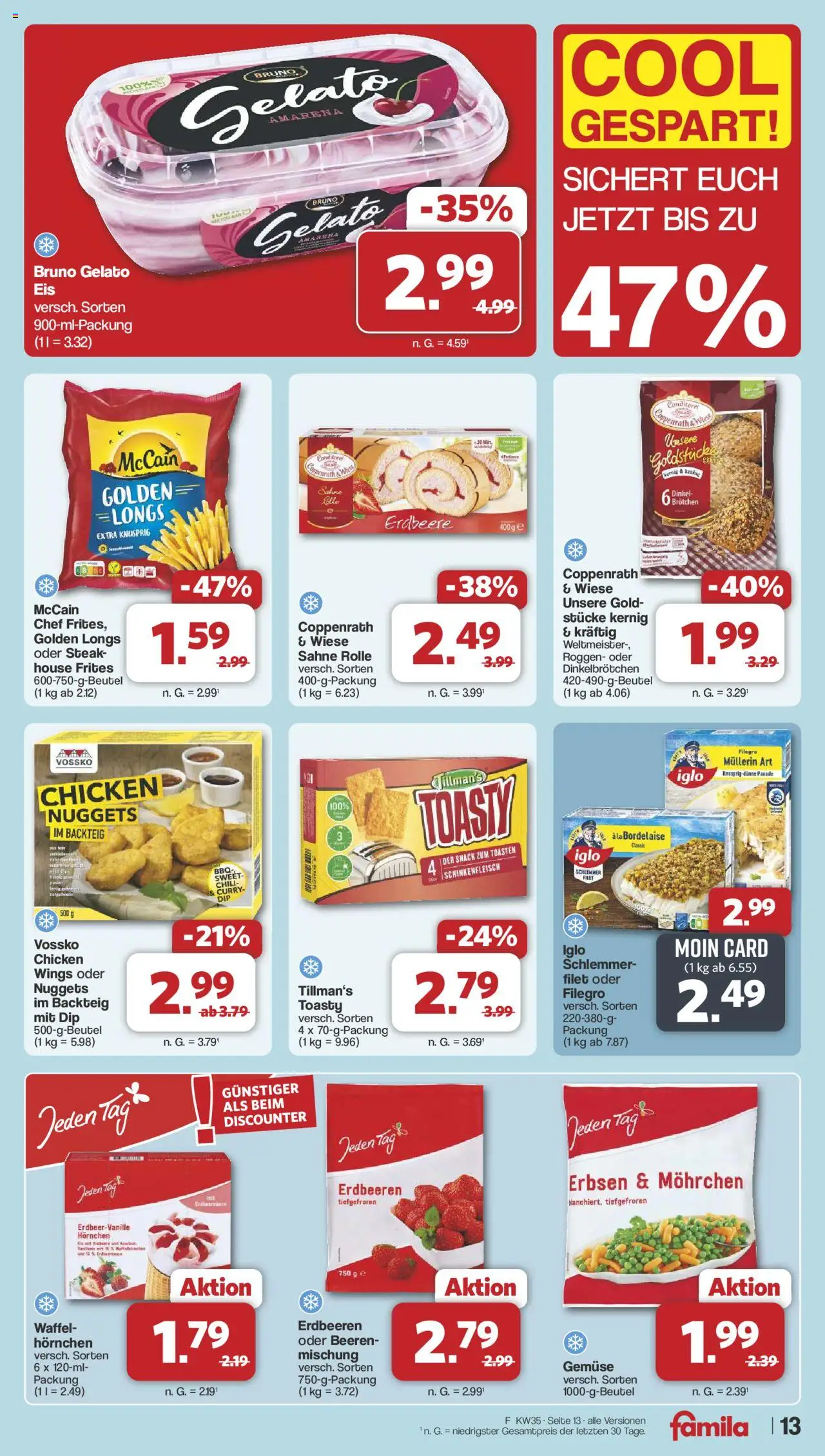 Famila Nordwest Prospekt 	 - gültig ab dem 25.08.2025 | Seite: 15 | Produkte: Iglo, McCain, Chili, Steak