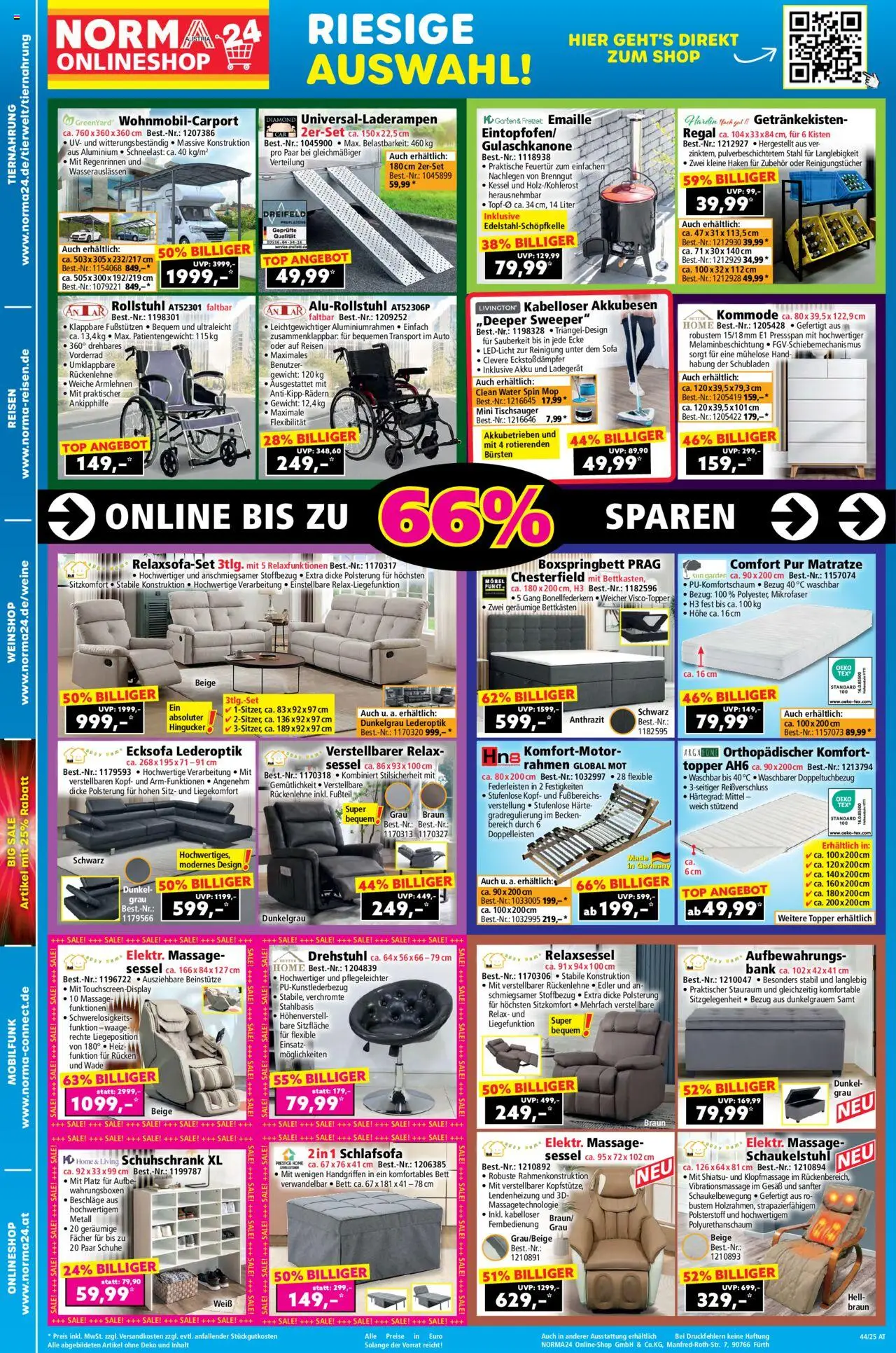 Norma Online shop gültig ab 26.10.2025 | Seite: 2 | Produkte: Bett, Matratze, Sessel, Reinigungstücher