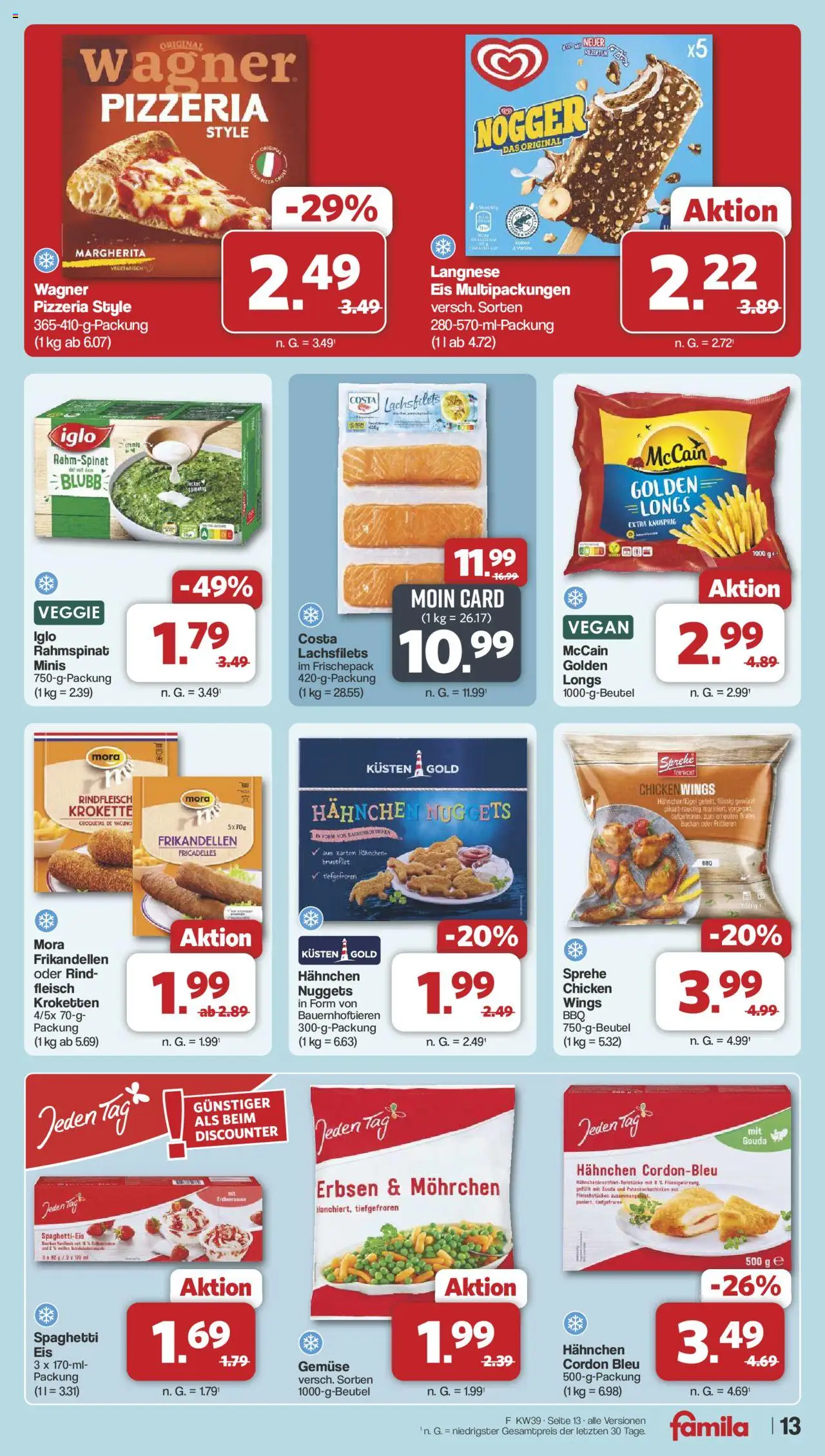 Famila Nordwest Prospekt 	 – gültig ab 22.09.2025 | Seite: 14 | Produkte: Gemüse, Rindfleisch, Fleisch, Eis