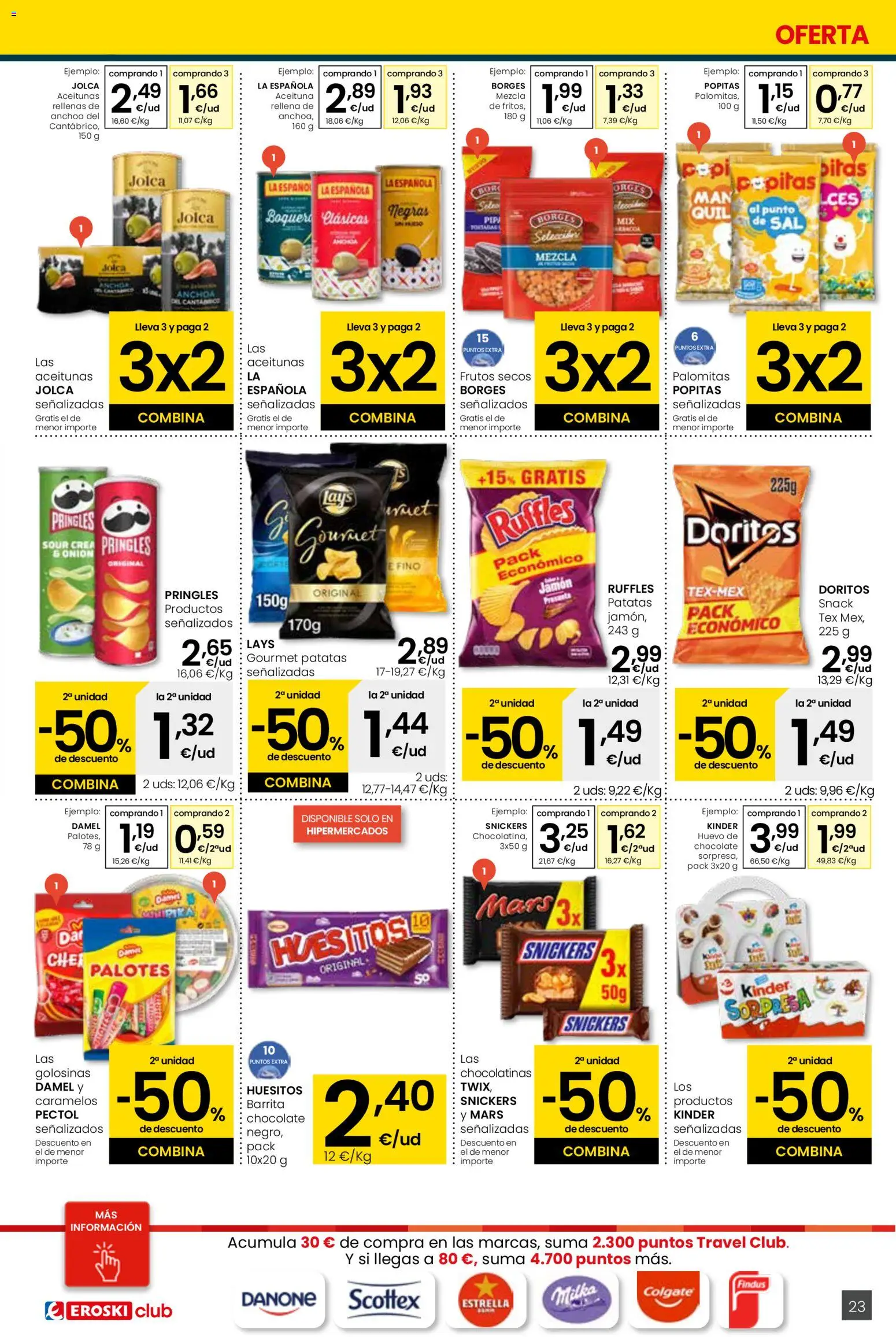 Eroski - Viste tu cesta de primavera  │ válido desde el 12.03.2026 | Página: 23 | Productos: Chocolatinas, Chocolate, Jamón, Golosinas
