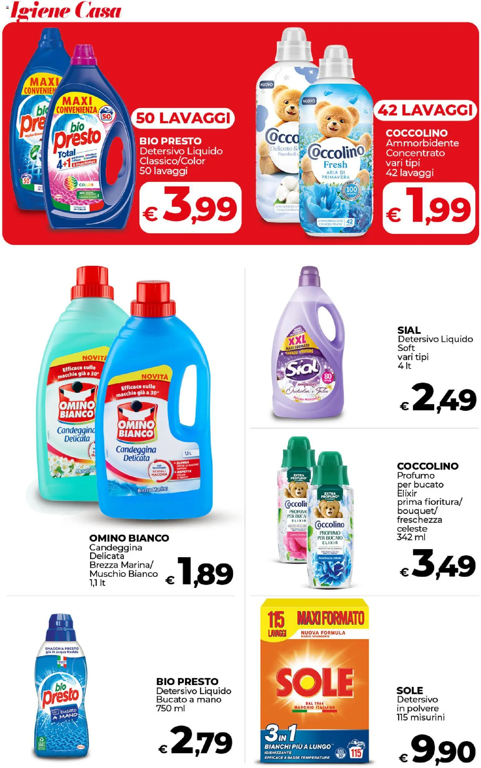 Volantino COOP del 17.01.2026 | Pagina: 39 | Prodotti: Smacchiatore, Candeggina, Acqua, Profumo