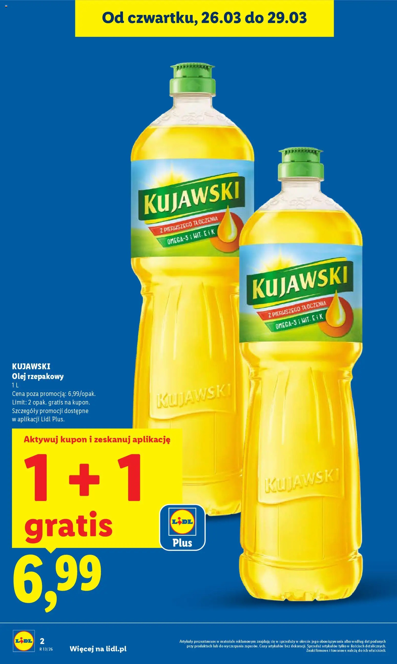 Lidl gazetka od 26.03.2026 | Strona: 2 | Produkty: Olej rzepakowy, Olej